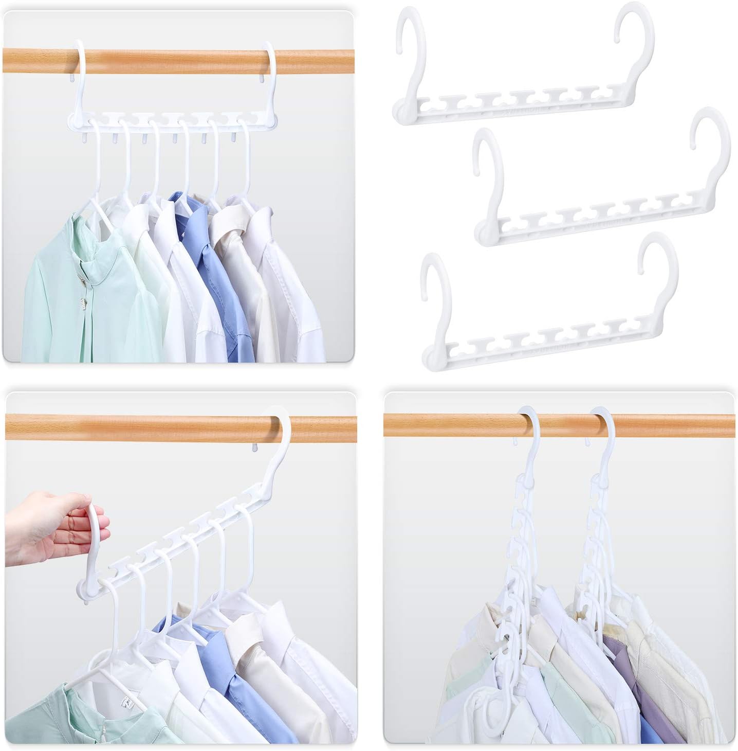 HOUSE DAY 10.6 Inch Sturdy Plastic Space Saving Hangers 20 Pack