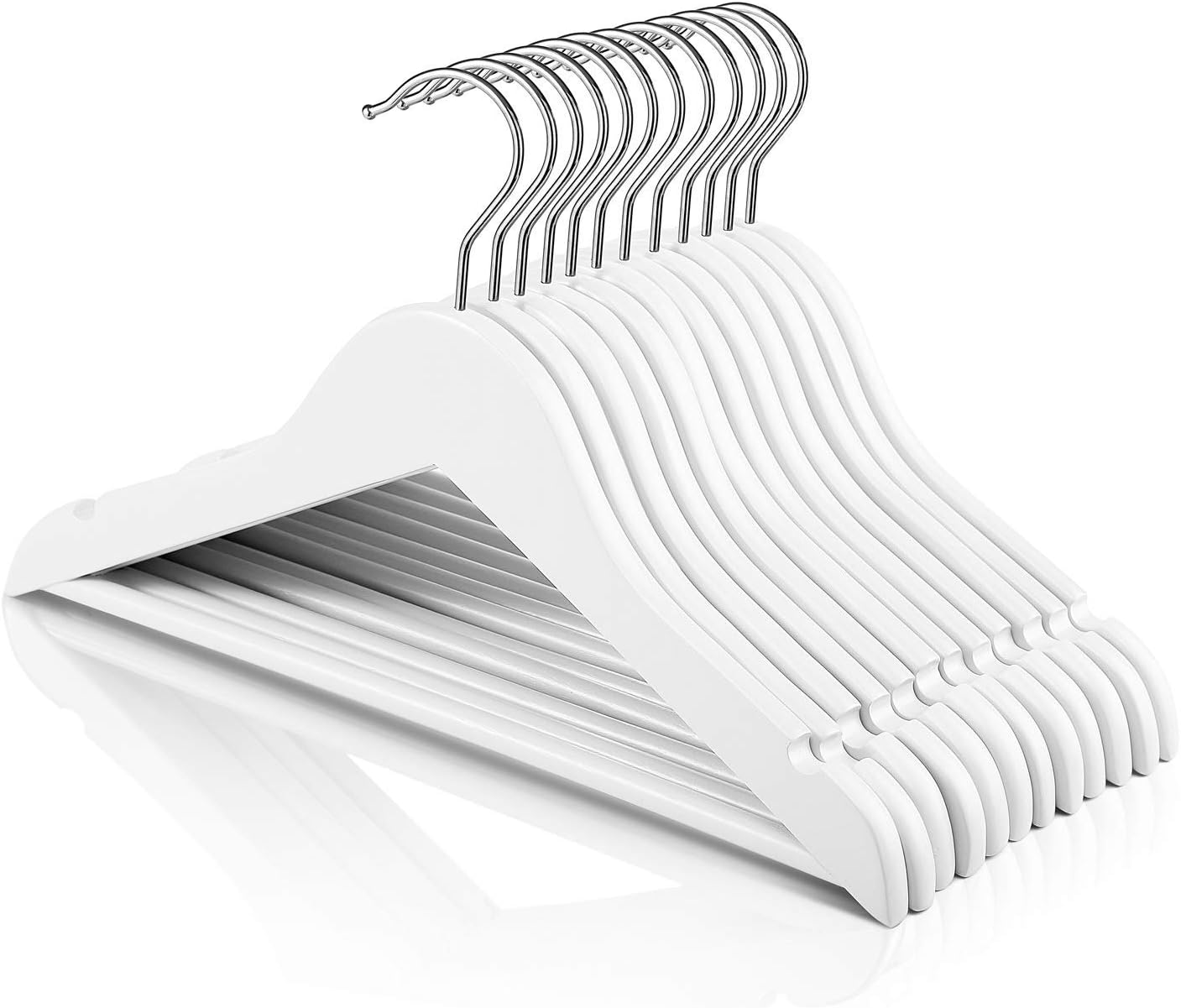 HOUSE DAY 12.6X7.9 Inch Wooden Childrens Hangers Kids Hangers White 20 Pack