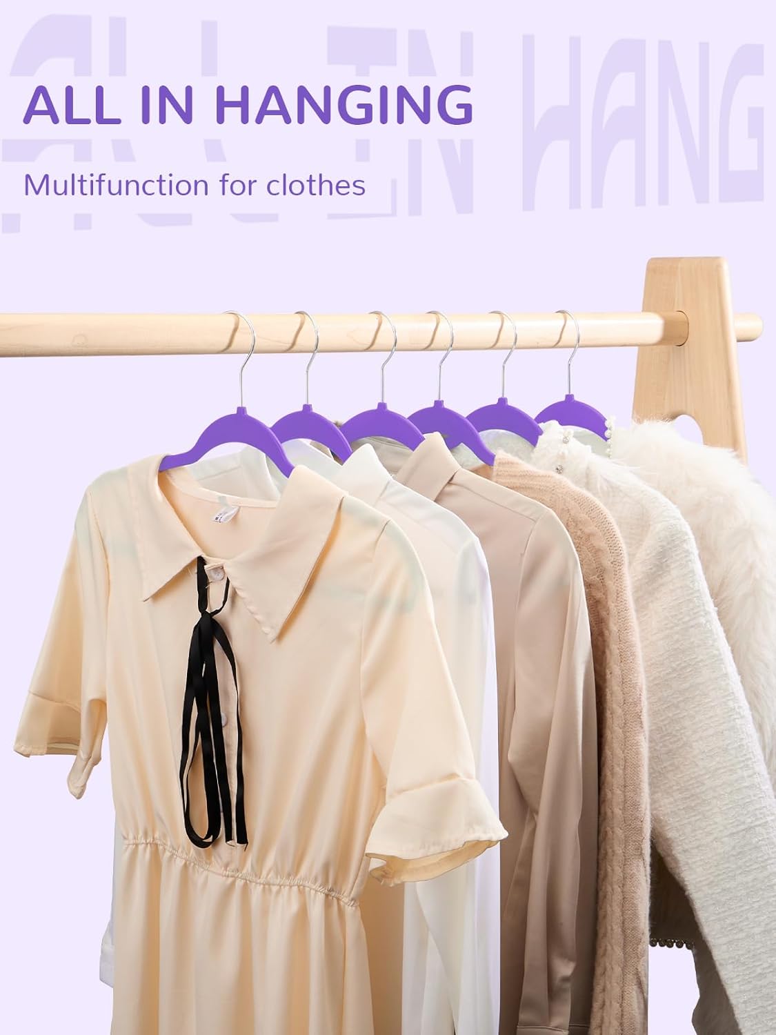 HOUSE DAY 17.5 Inch Plastic Hangers Purple 20 Pack