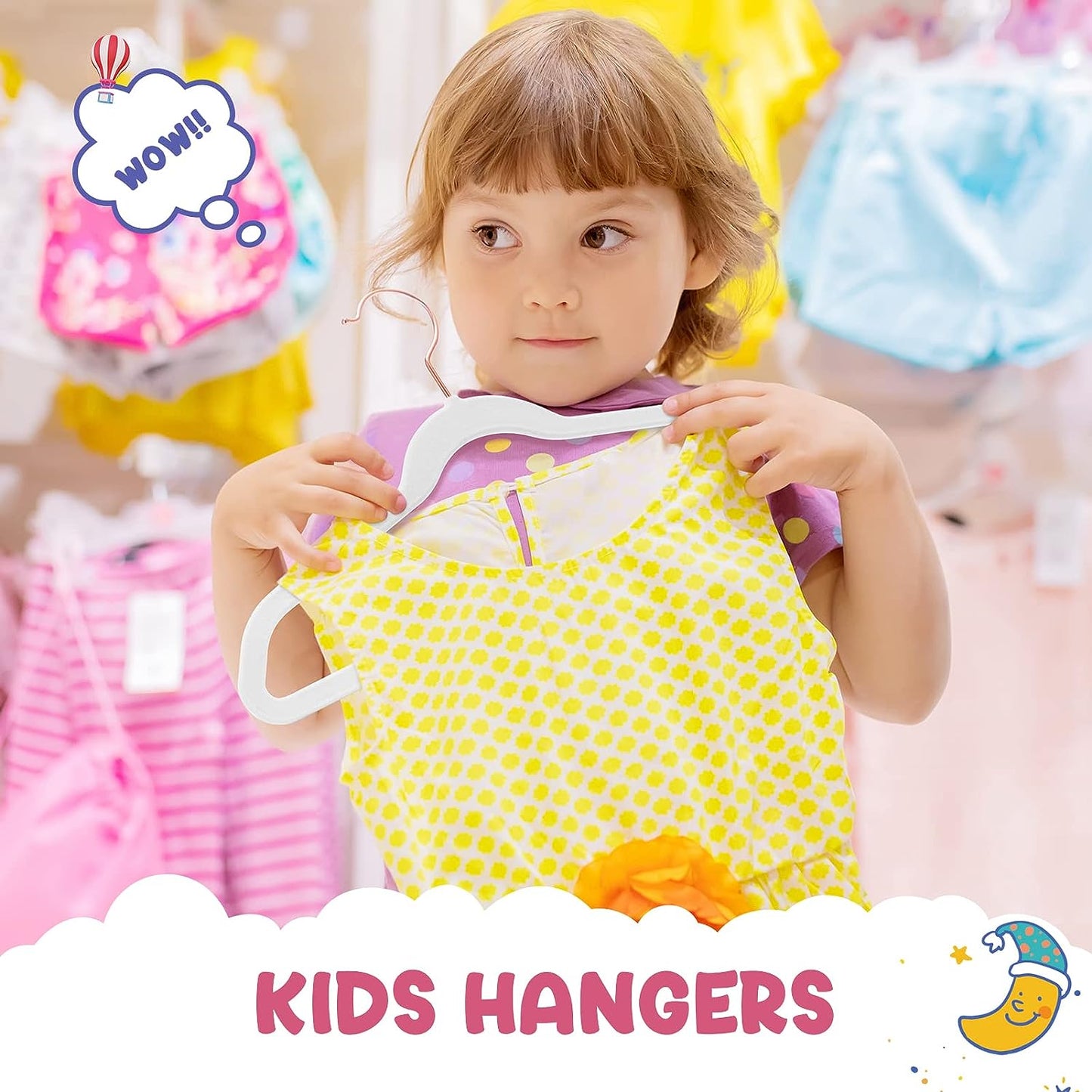 House Day 14 Inch Velvet Kids Hangers 60 Pack