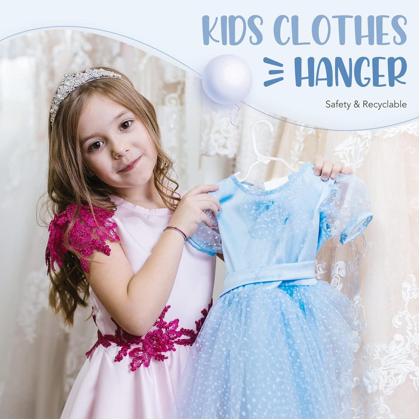 HOUSE DAY 11.7x6.5 Inch Plastic Baby Hangers for Closet 60 Pack