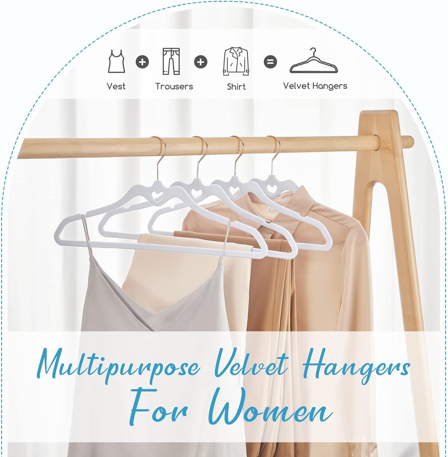 HOUSE DAY 16.5 Inch Velvet Hangers 60 Pack
