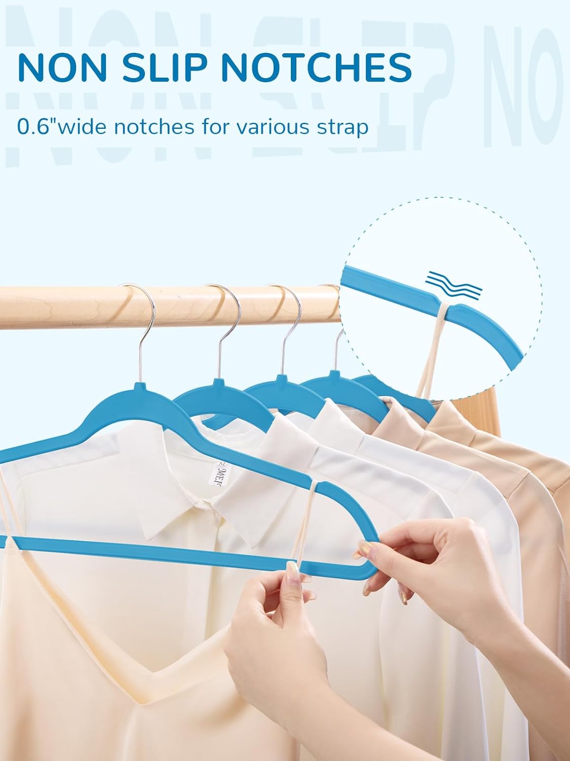 HOUSE DAY 17.5 Inch Plastic Hangers Blue 20 Pack