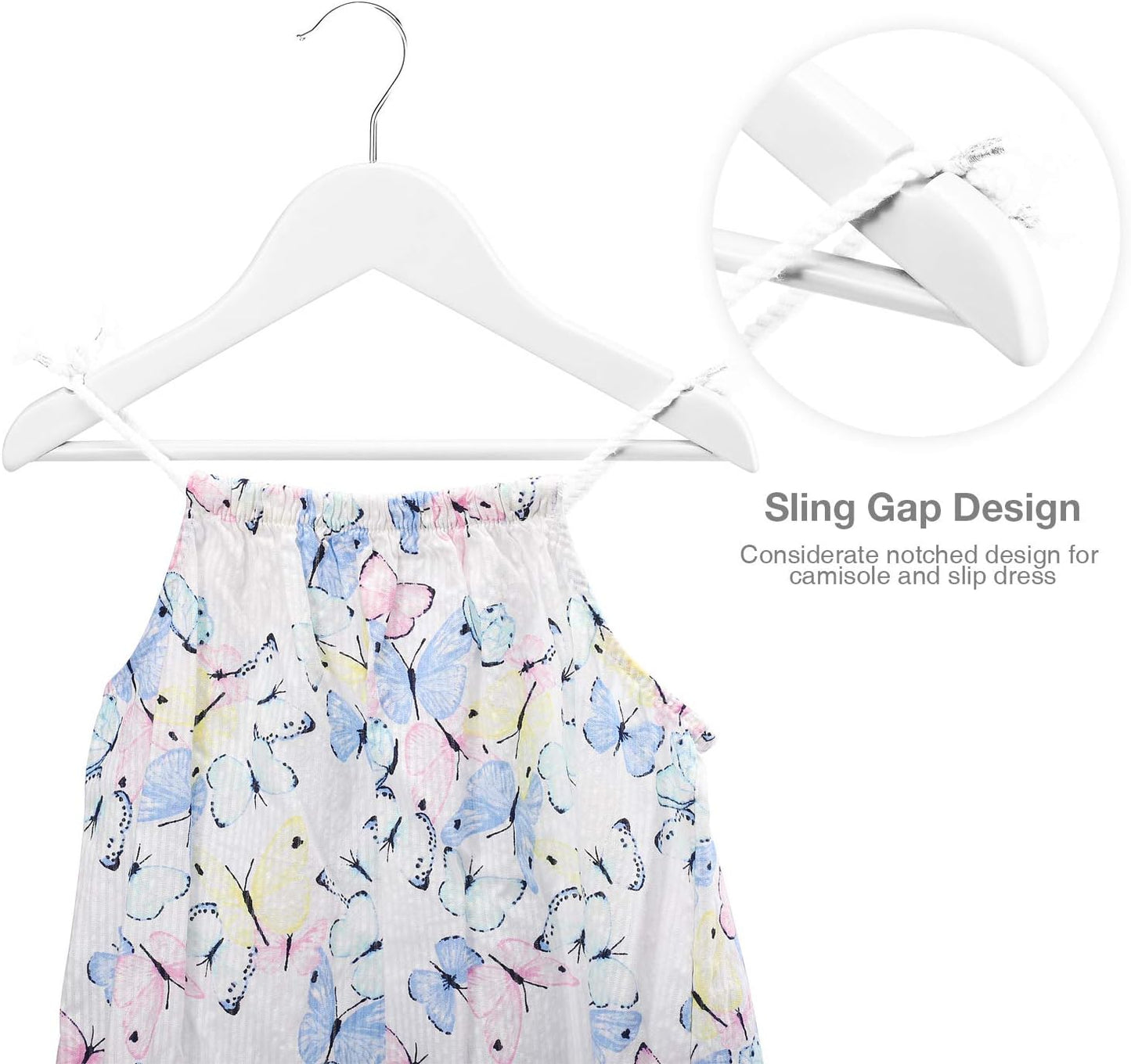 HOUSE DAY 12.6X7.9 Inch Wooden Childrens Hangers Kids Hangers White 20 Pack