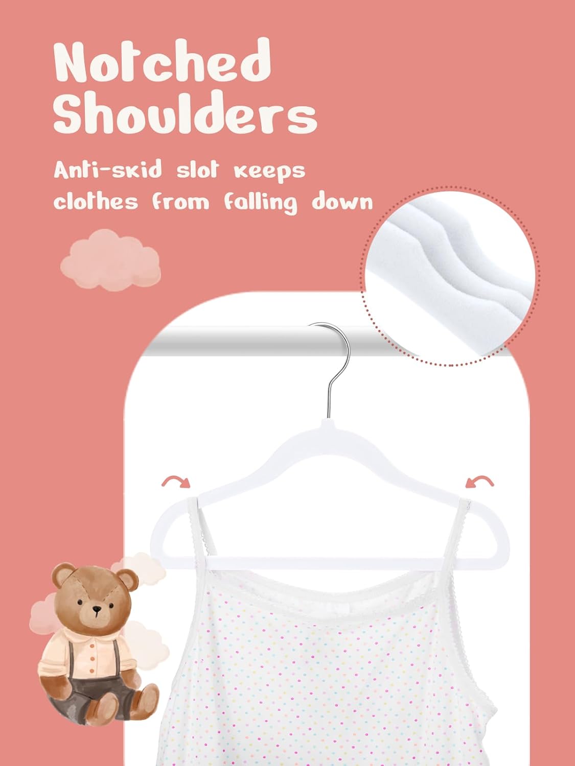 HOUSE DAY 11 Inch Velvet Baby Hangers 50 Pack
