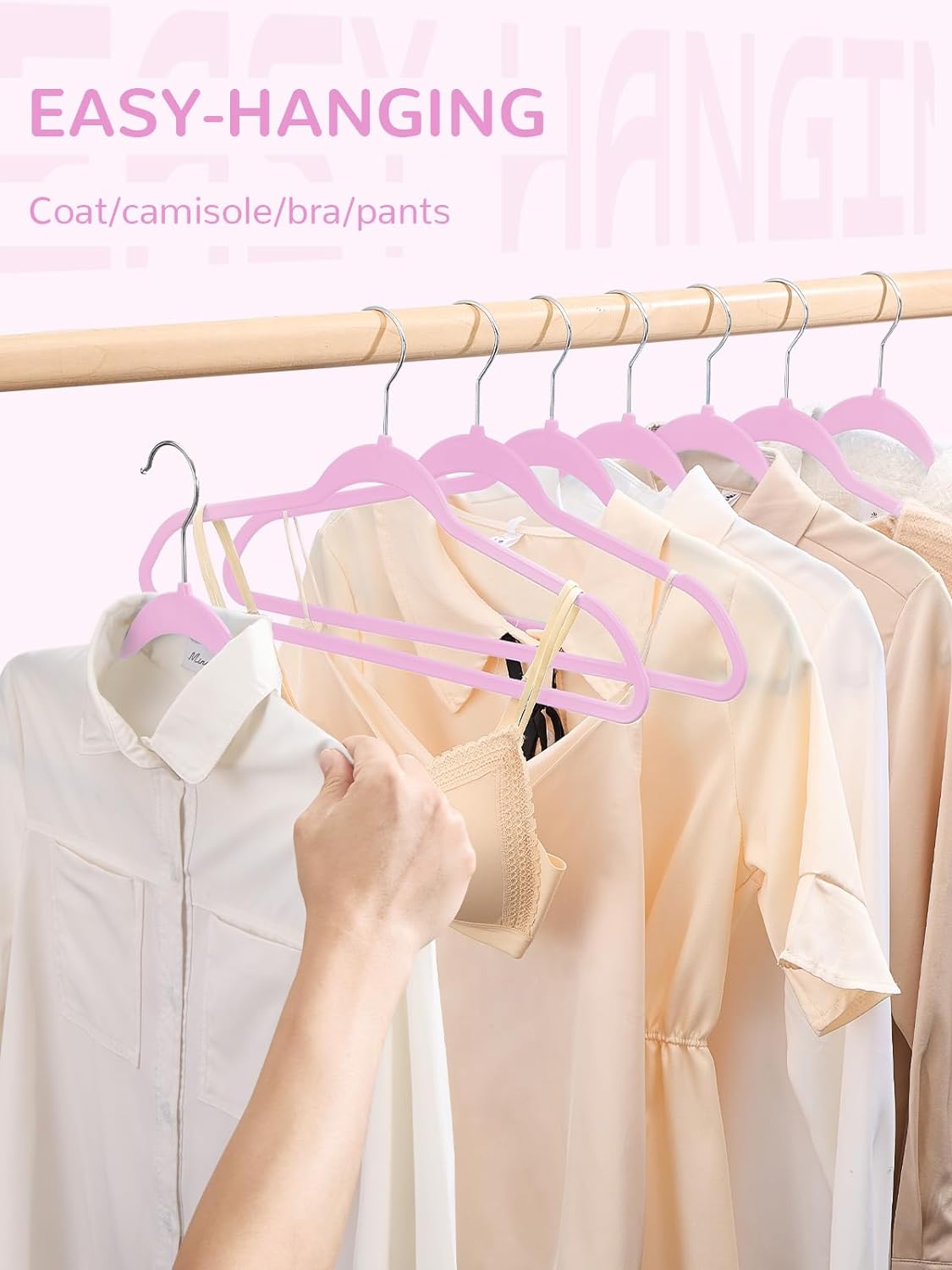HOUSE DAY 17.5 Inch Plastic Hangers Pink 20 Pack