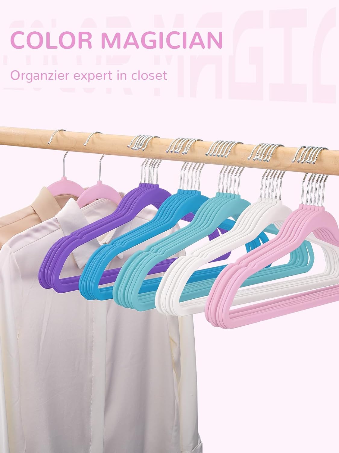 HOUSE DAY 17.5 Inch Plastic Hangers Pink 20 Pack