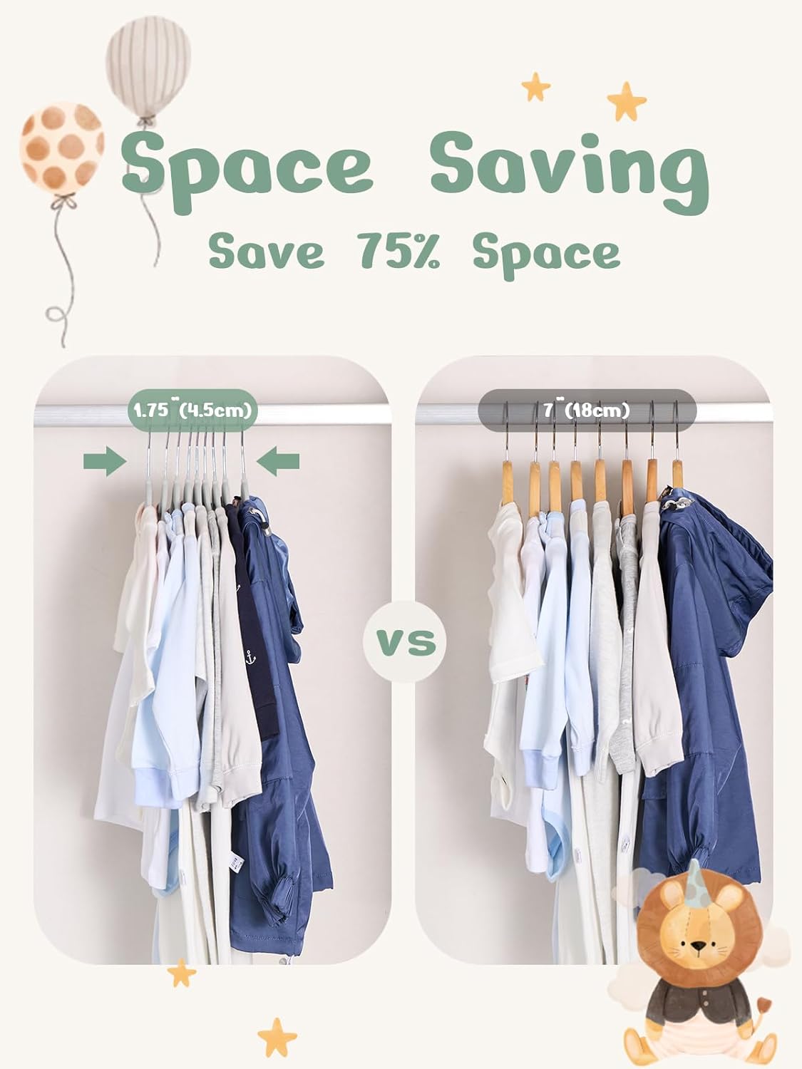 HOUSE DAY 11 Inch Velvet Baby Hangers Light Grey 50 Pack