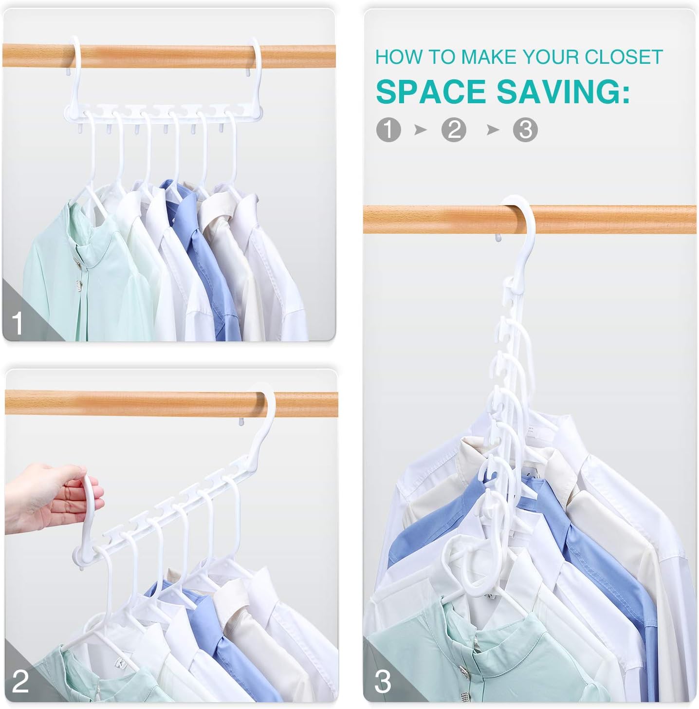 HOUSE DAY 10.6 Inch Sturdy Plastic Space Saving Hangers 20 Pack