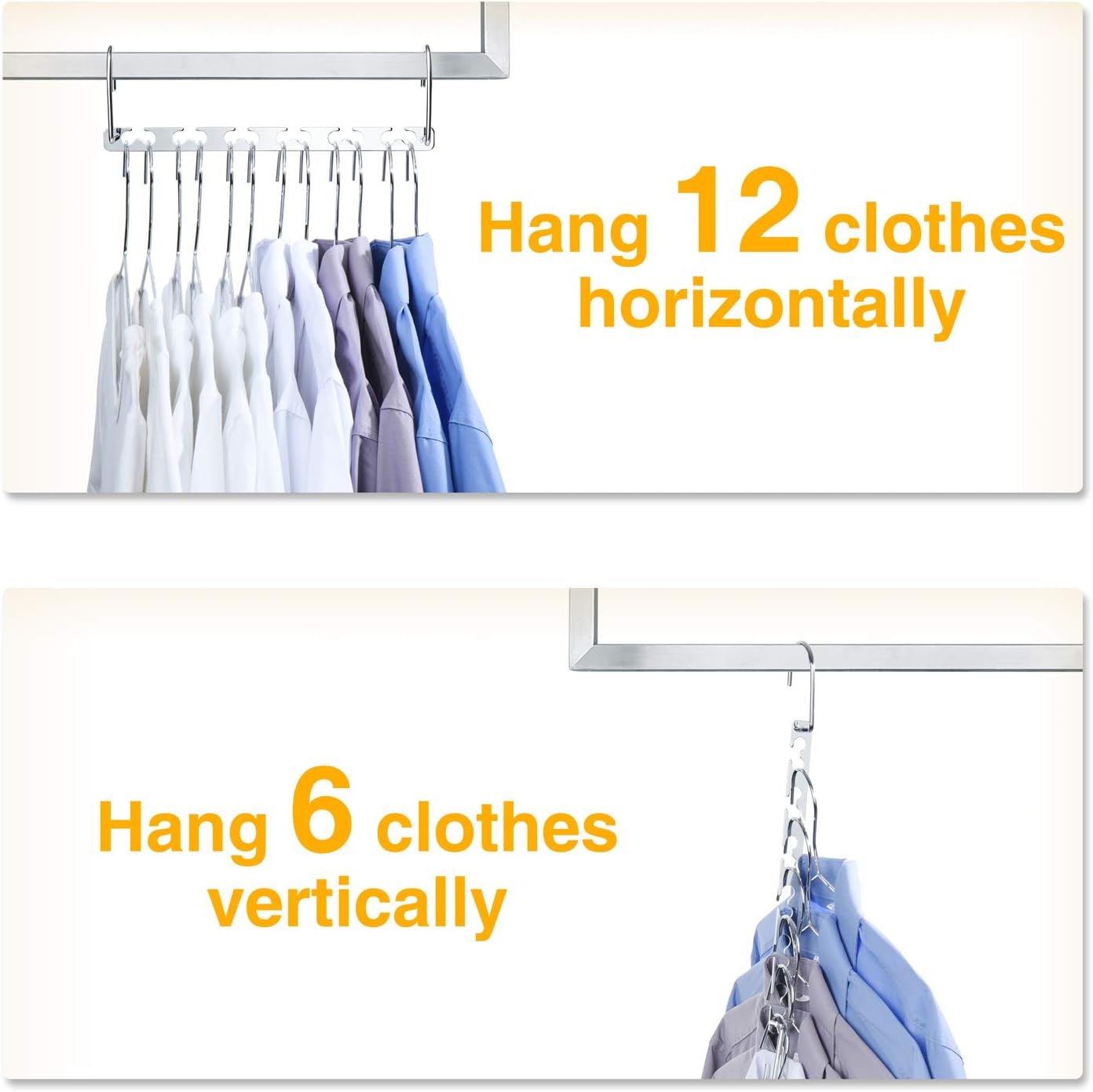 HOUSE DAY Magic Hangers Space Saving for Clothes Wardrobe Clothing Organizer 12 Pack
