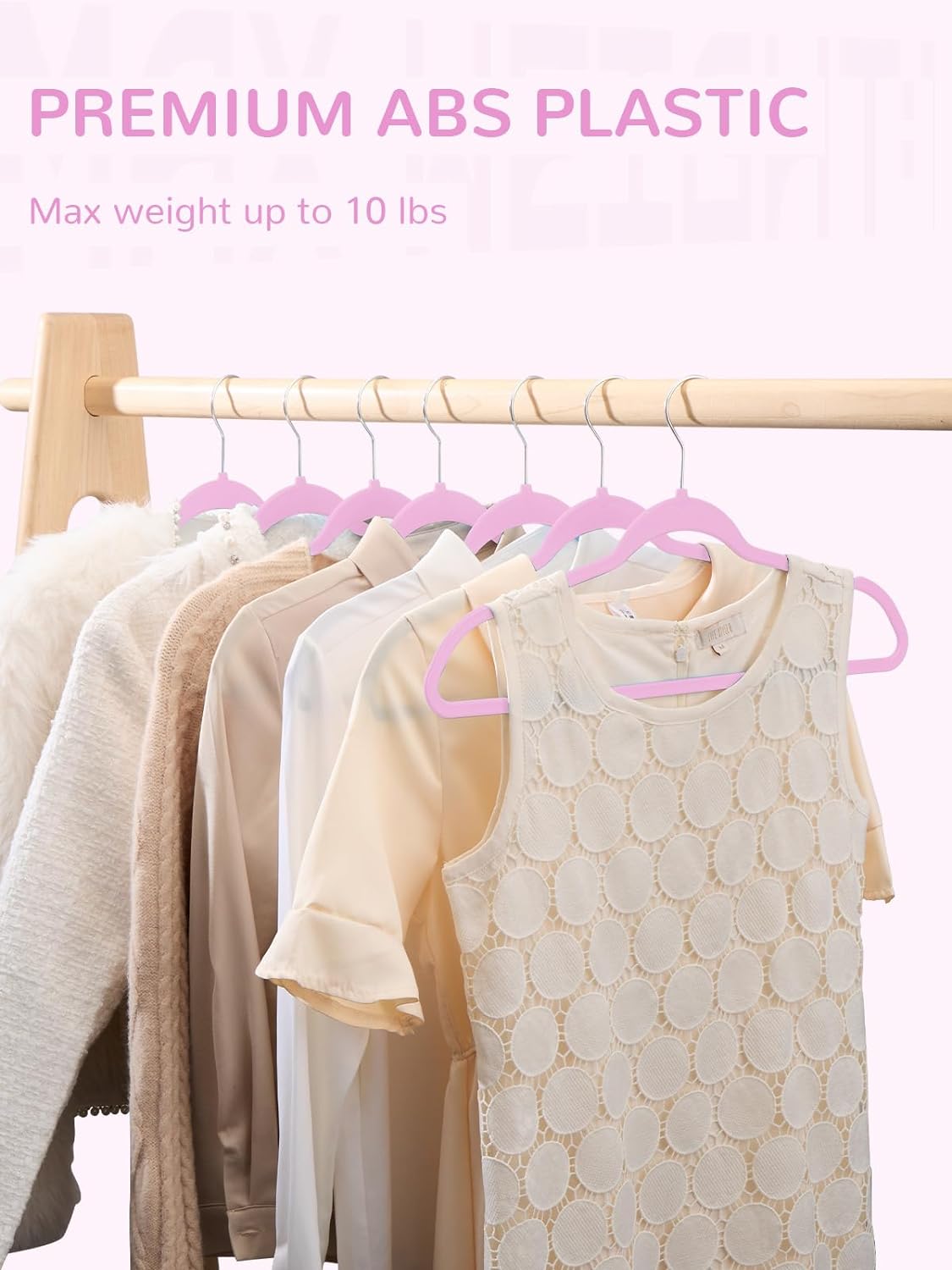 HOUSE DAY 17.5 Inch Plastic Hangers Pink 20 Pack