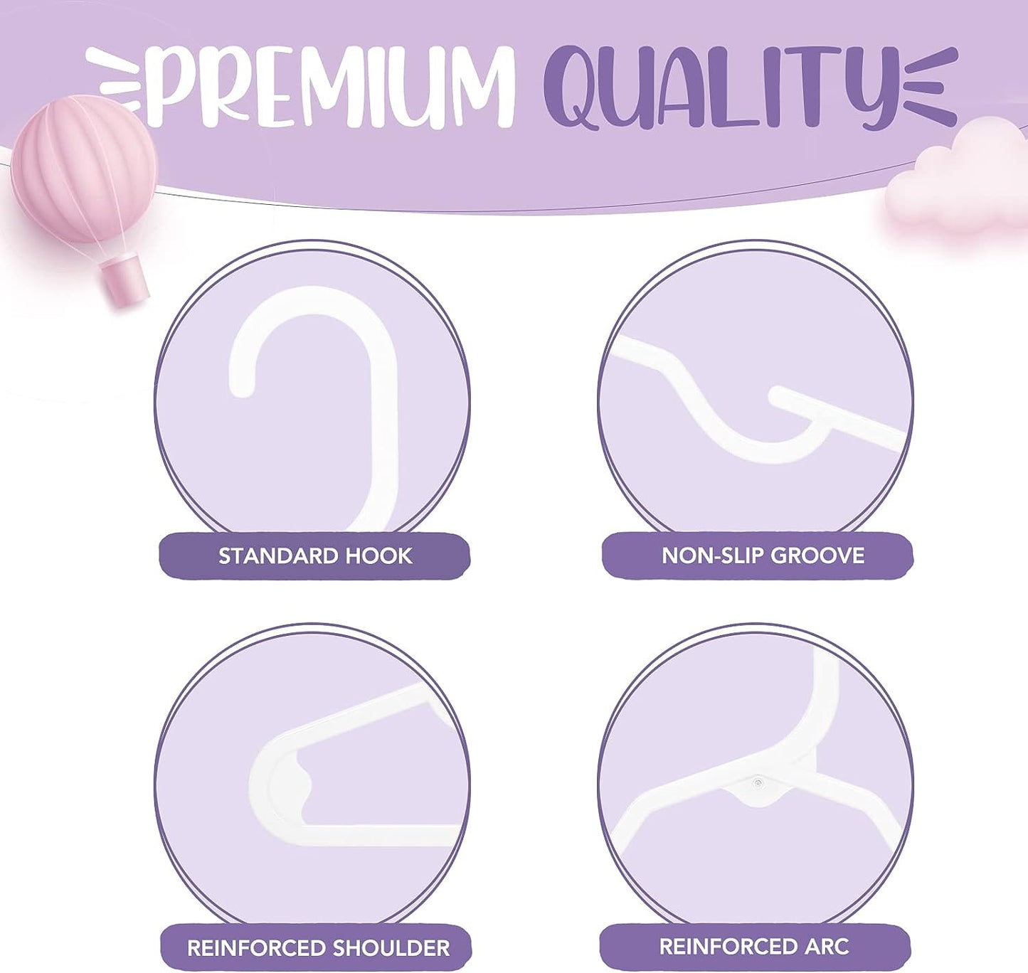 HOUSE DAY 11.7x6.5 Inch Plastic Baby Hangers for Closet 60 Pack
