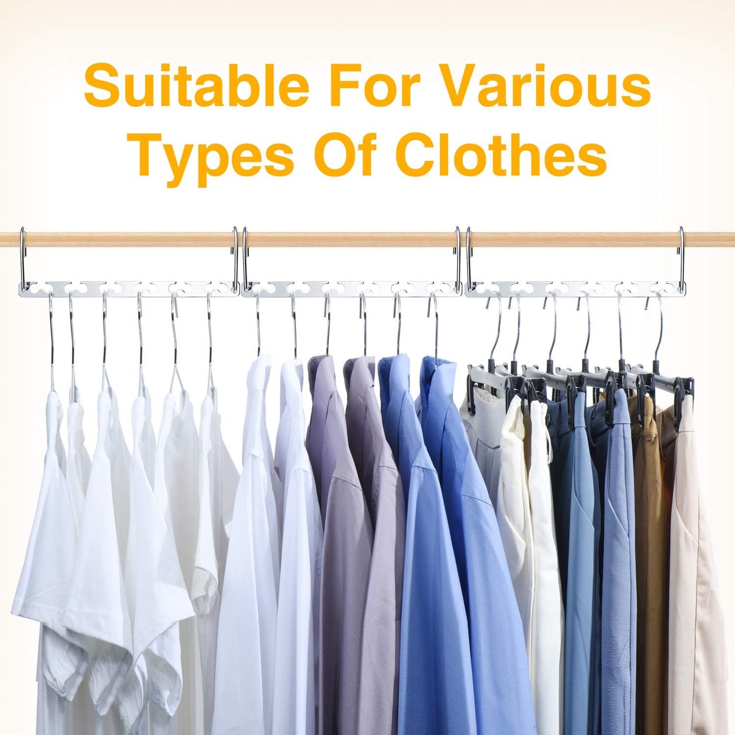 HOUSE DAY Magic Hangers Space Saving for Clothes Wardrobe Clothing Organizer 12 Pack