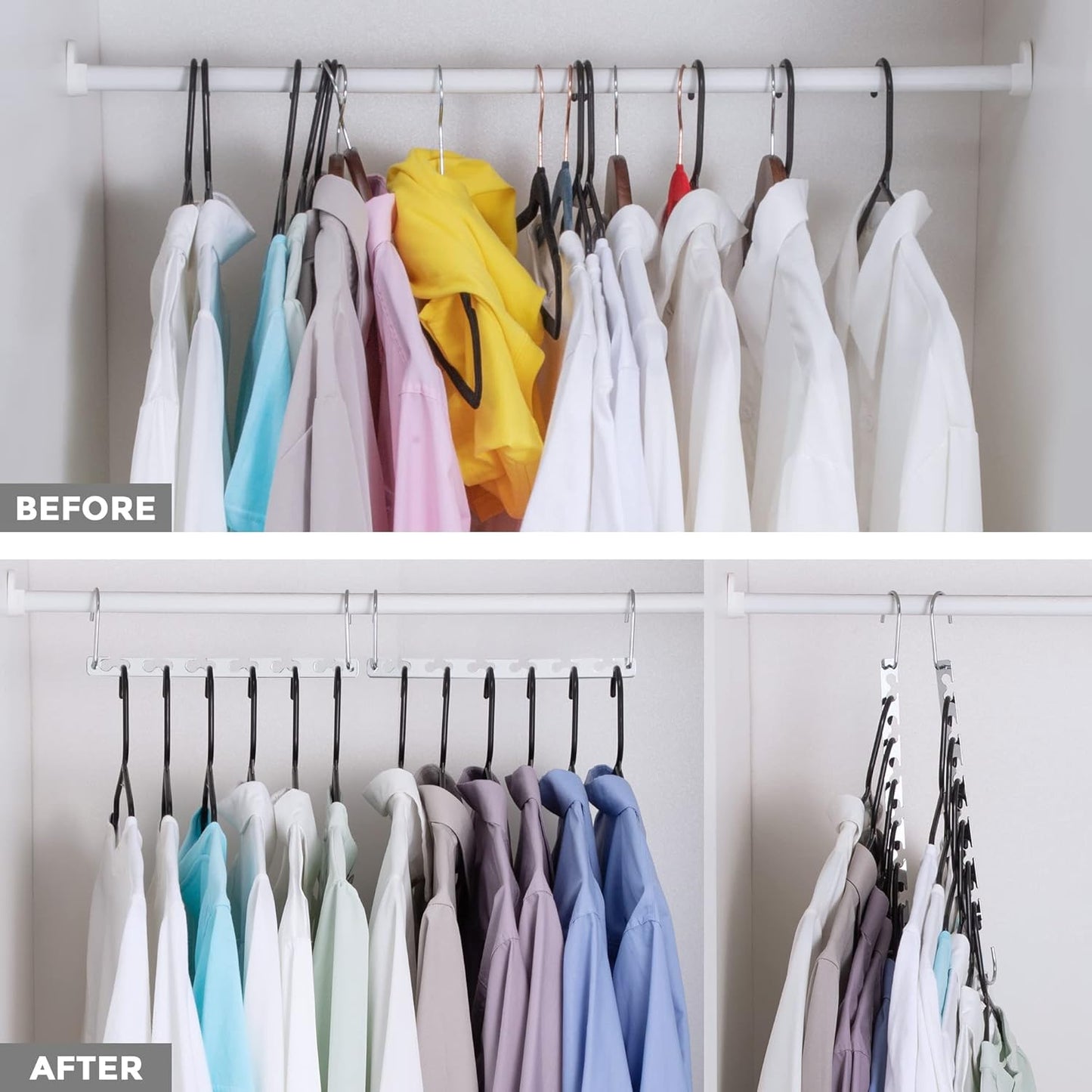 HOUSE DAY Magic Hangers Space Saving for Clothes Wardrobe Clothing Organizer 12 Pack