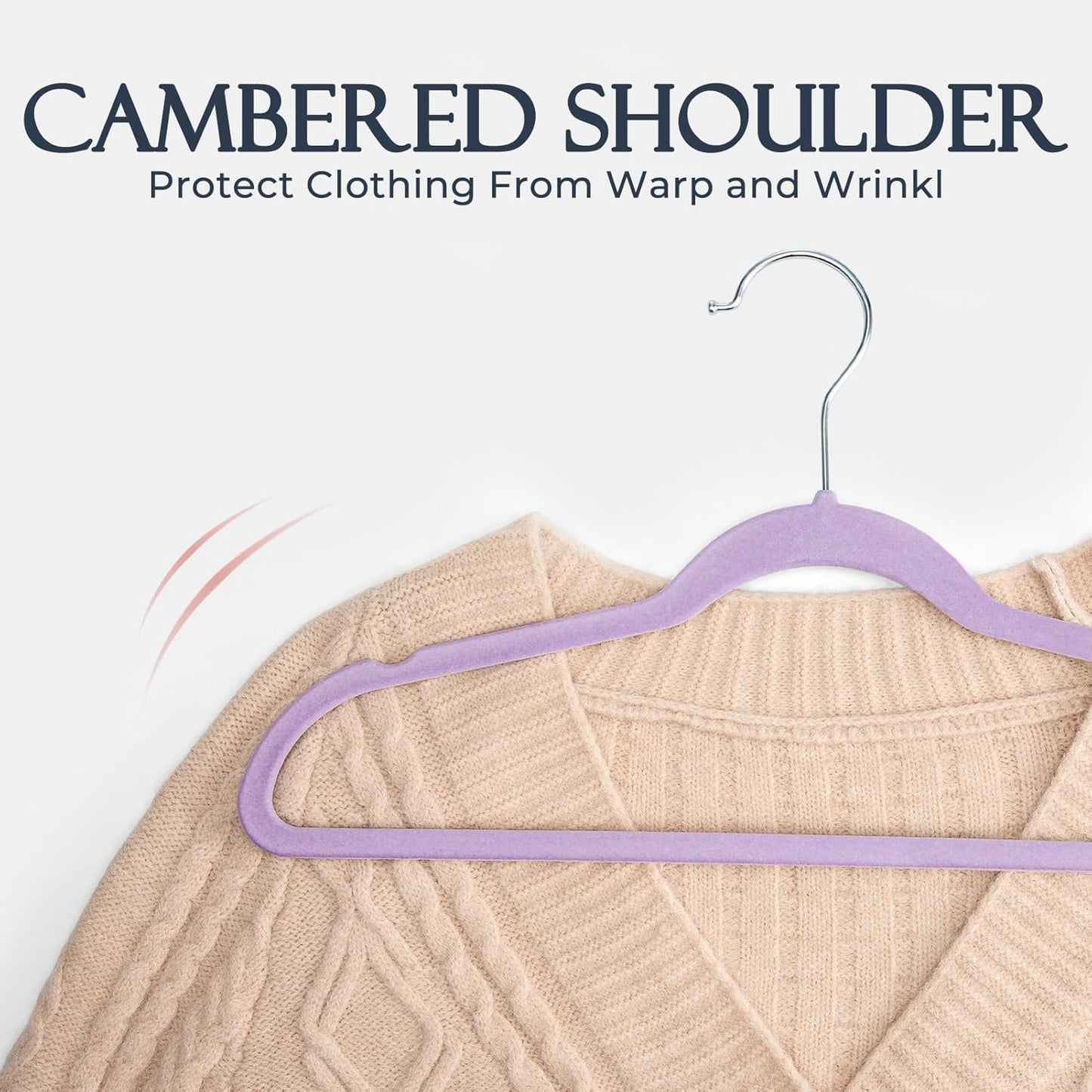 HOUSE DAY Purple Velvet Hangers 60 Pack