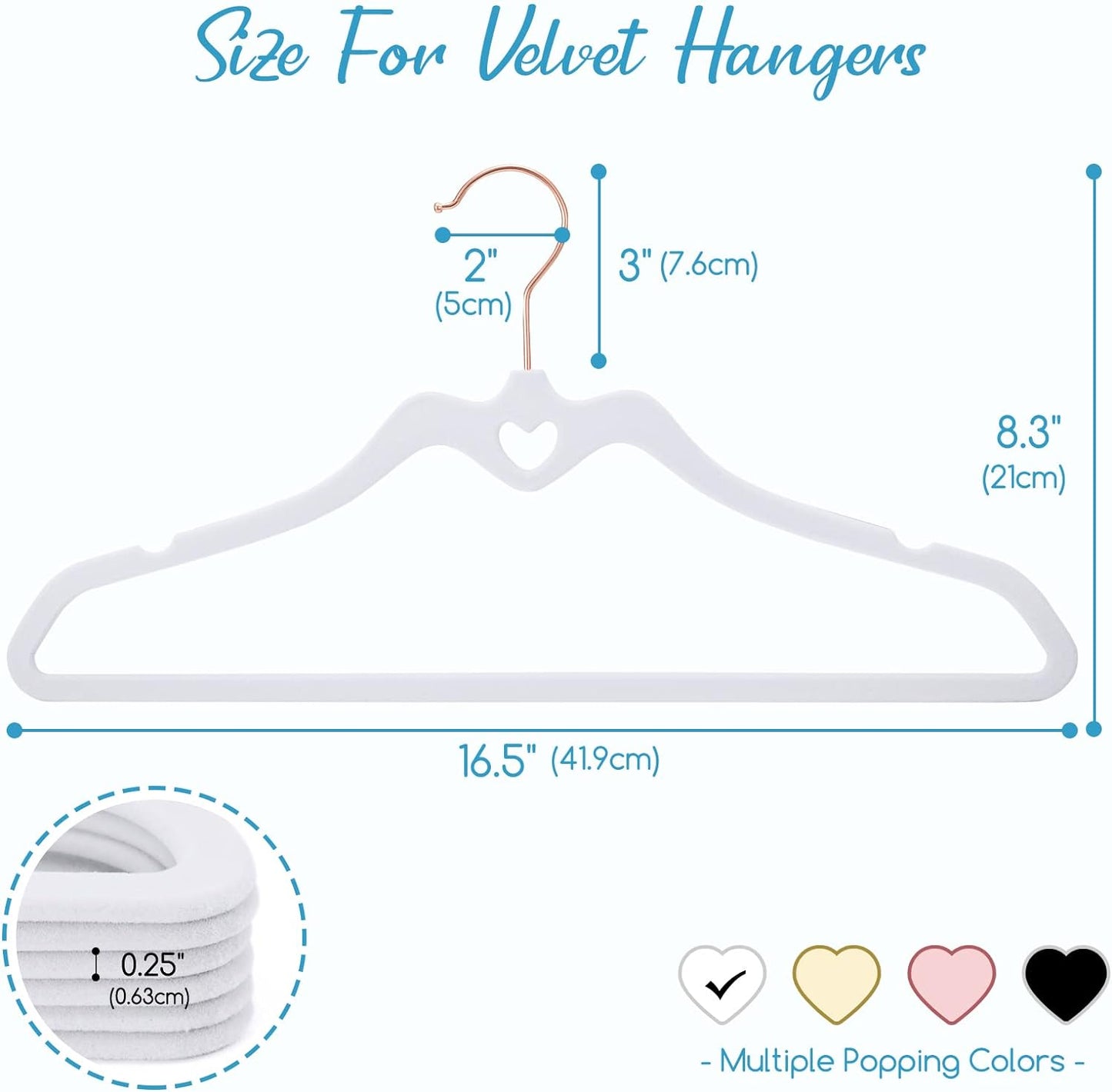 HOUSE DAY 16.5 Inch Velvet Hangers 60 Pack
