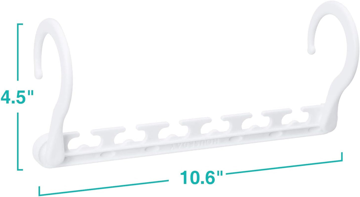 HOUSE DAY 10.6 Inch Sturdy Plastic Space Saving Hangers White 20 Pack
