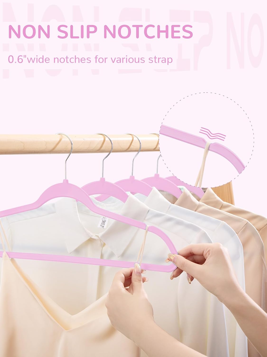 HOUSE DAY 17.5 Inch Plastic Hangers Pink 20 Pack