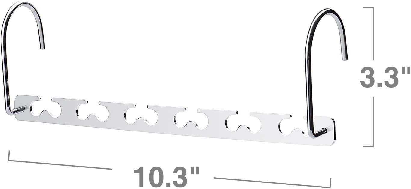 HOUSE DAY 10 Inch Closet Space Saving Wardrobe Clothing Magic Hangers Silver 8 pack