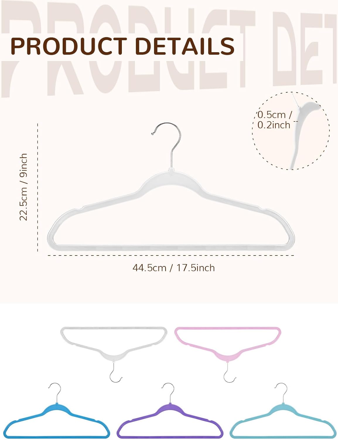 HOUSE DAY 17.5 Inch Plastic Hangers 20 Pack