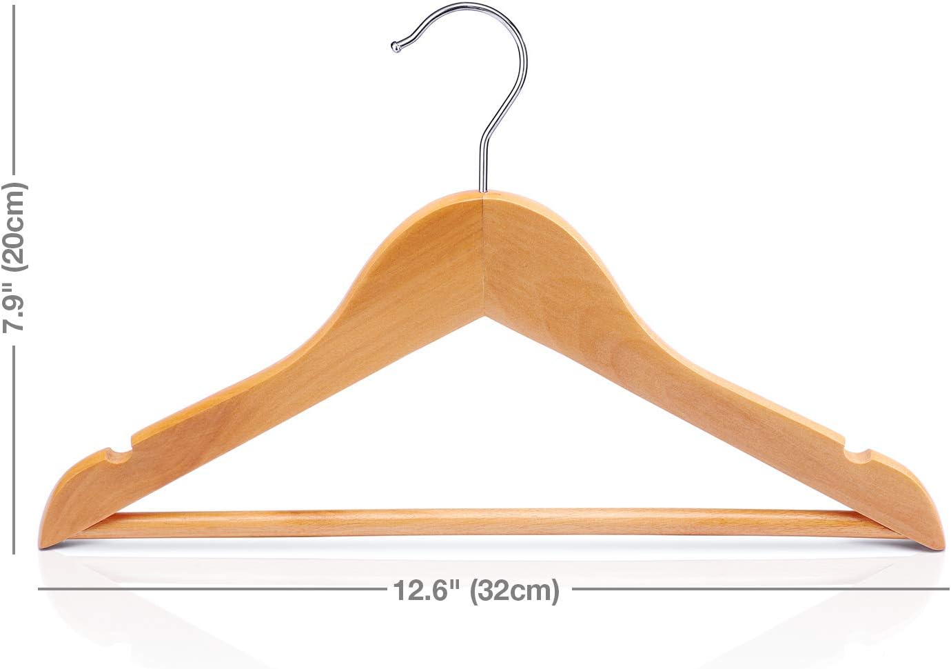 HOUSE DAY 12.6X7.9 Inch Wooden Childrens Hangers Kids Hangers Natural 20 Pack