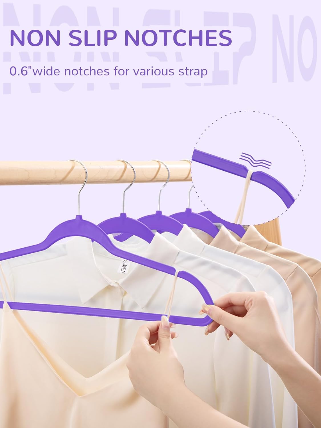 HOUSE DAY 17.5 Inch Plastic Hangers Purple 20 Pack