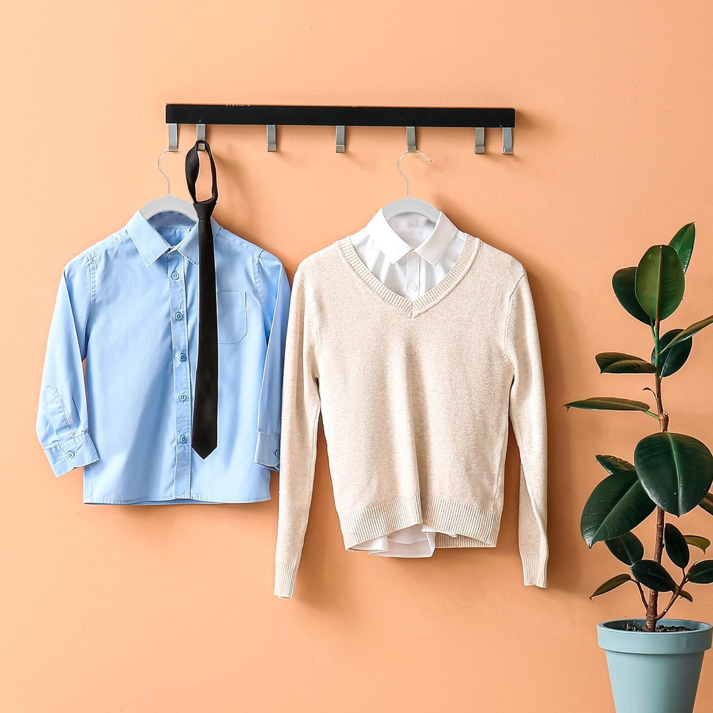 House Day 14 Inch Velvet Kids Hangers Gray 60 Pack