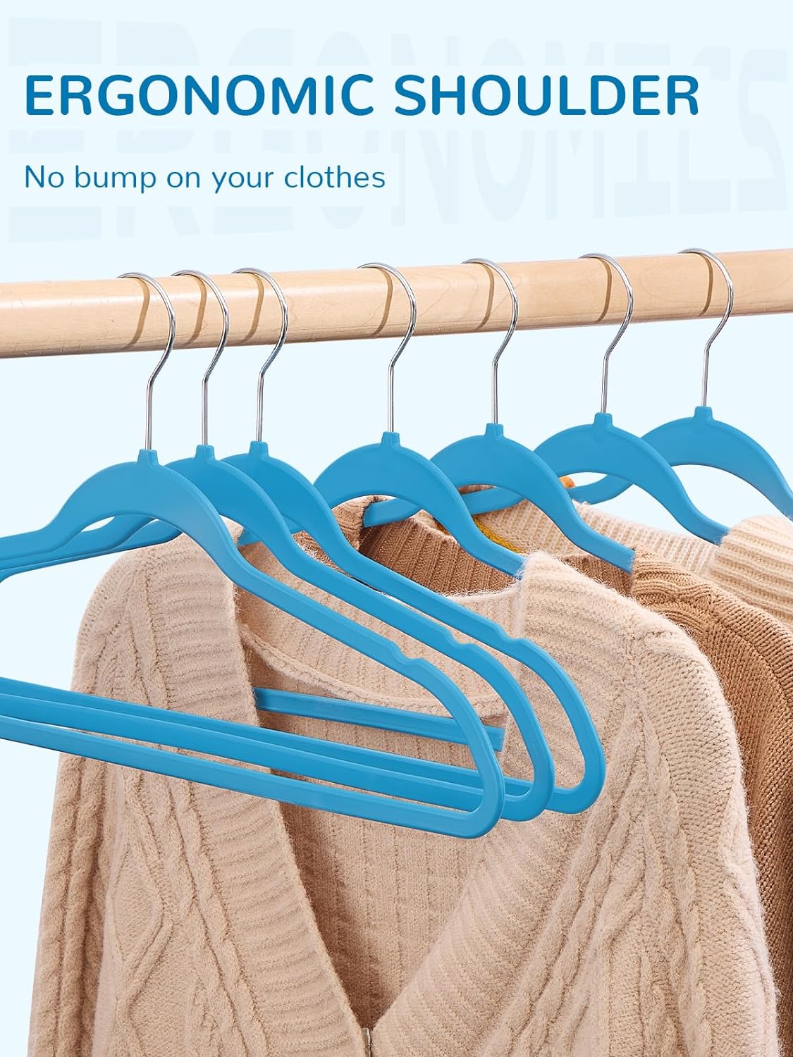HOUSE DAY 17.5 Inch Plastic Hangers Blue 20 Pack