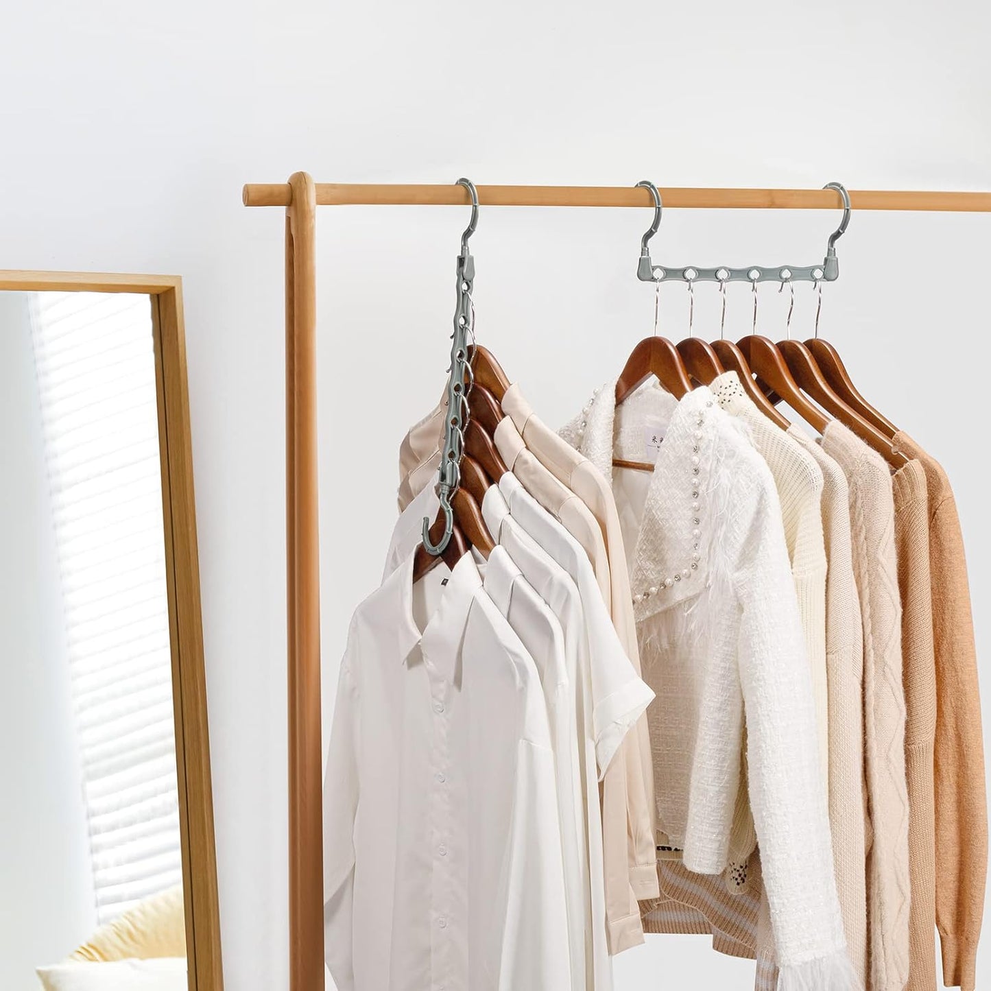 HOUSE DAY 9.5 Inch Space Saving Hangers for Clothes Gray 20 Pack