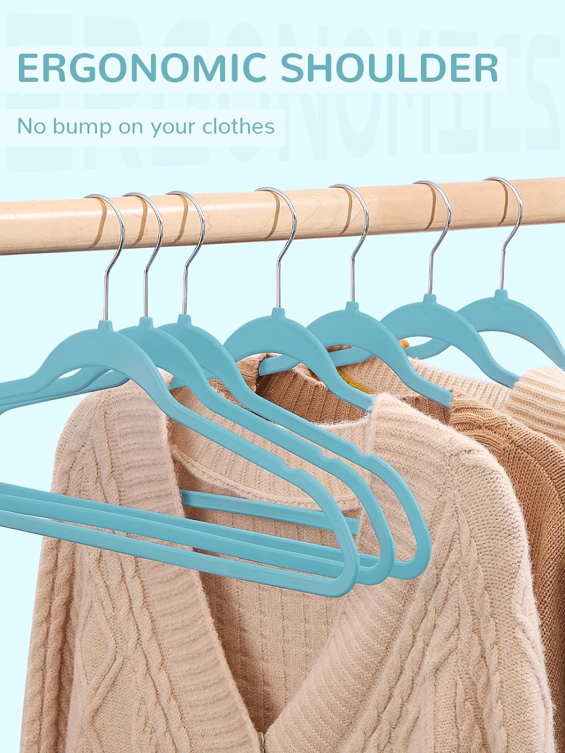 HOUSE DAY 17.5 Inch Plastic Hangers Aqua 20 Pack