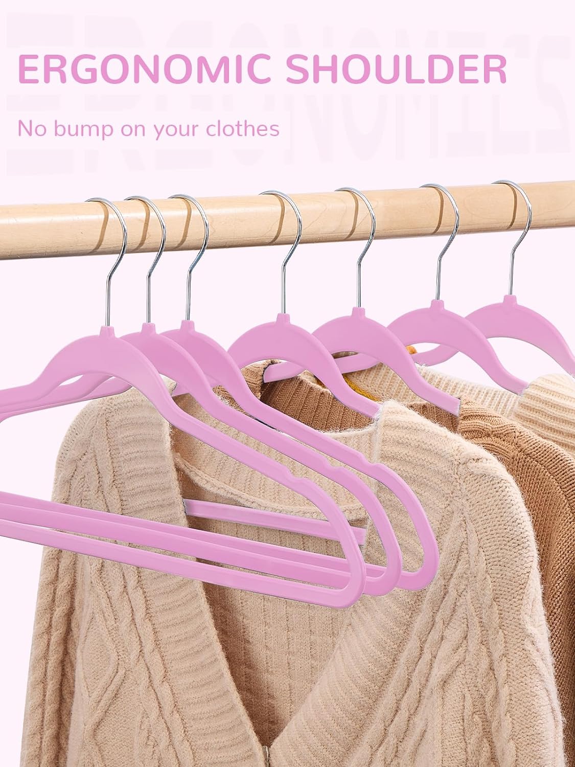 HOUSE DAY 17.5 Inch Plastic Hangers Pink 20 Pack