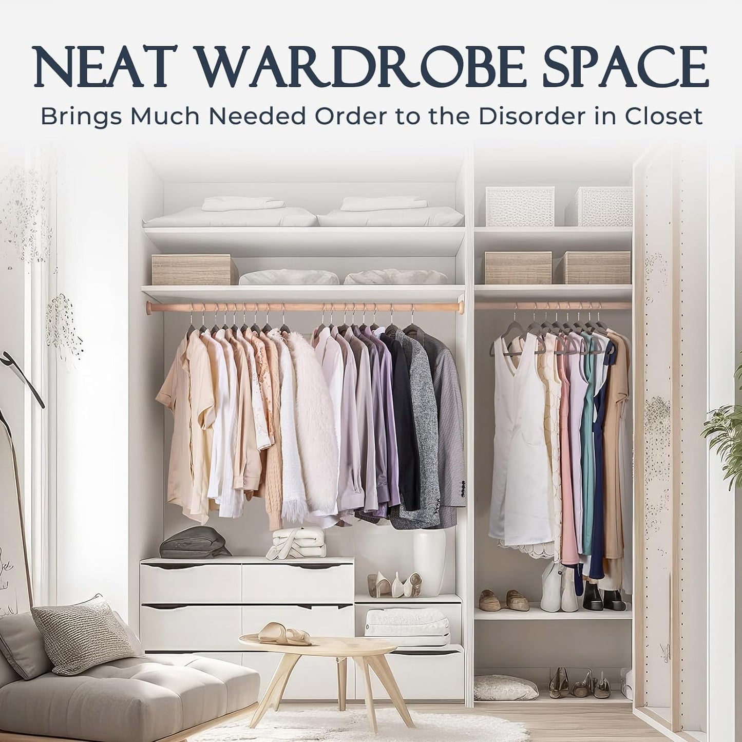 HOUSE DAY 17.5 Inch Silver Hook Velvet Hangers Taupe 60 Pack