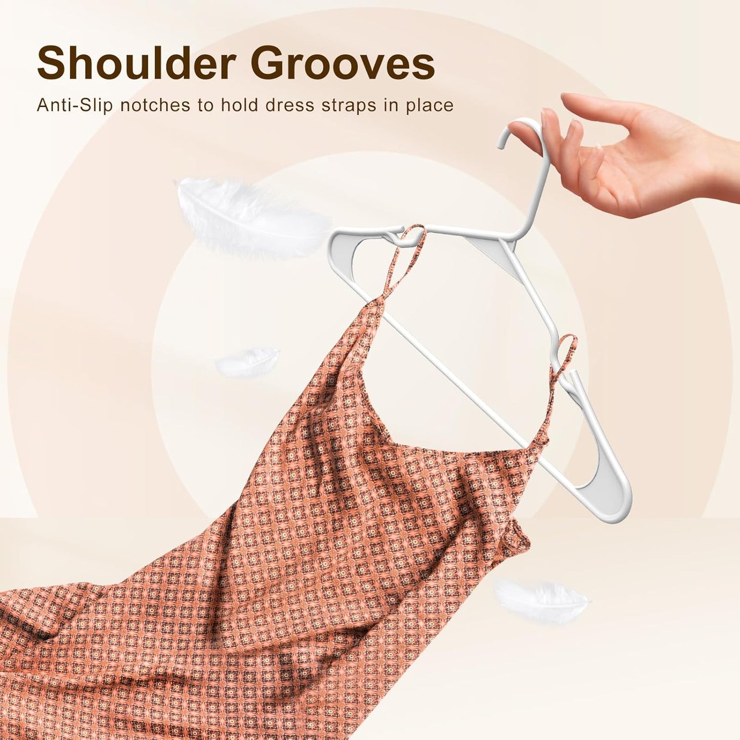 HOUSE DAY White Plastic Hangers 60 Pack