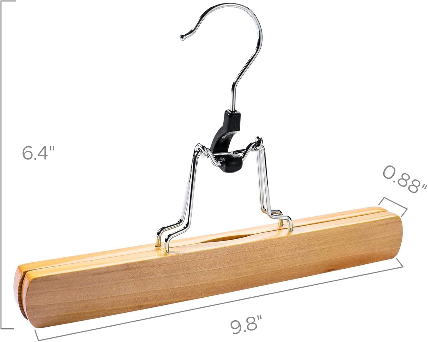 HOUSE DAY Wooden Pants Hangers 10 Pack Non Slip Skirt Jeans Hanger with 360° Swivel Hook