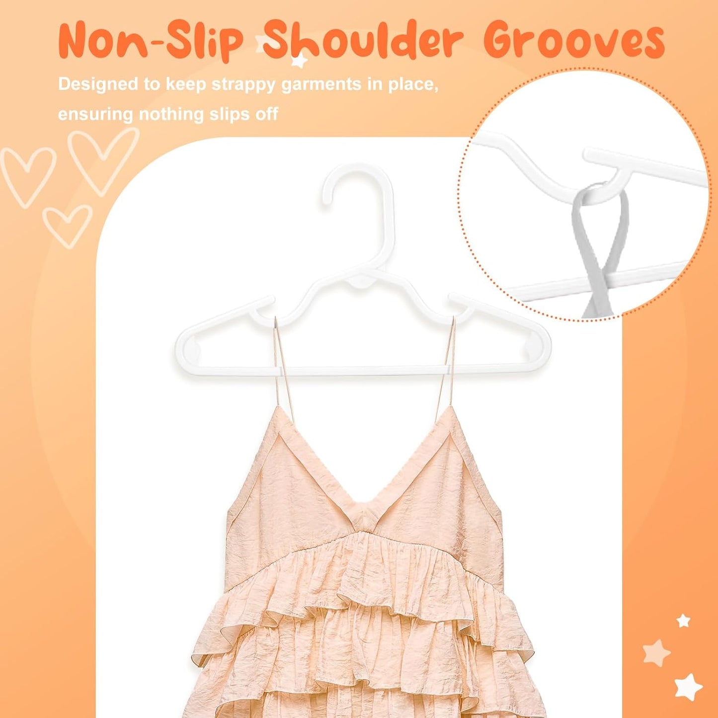HOUSE DAY 11 Inch Non-Slip Durable Plastic Baby and Kids Hangers