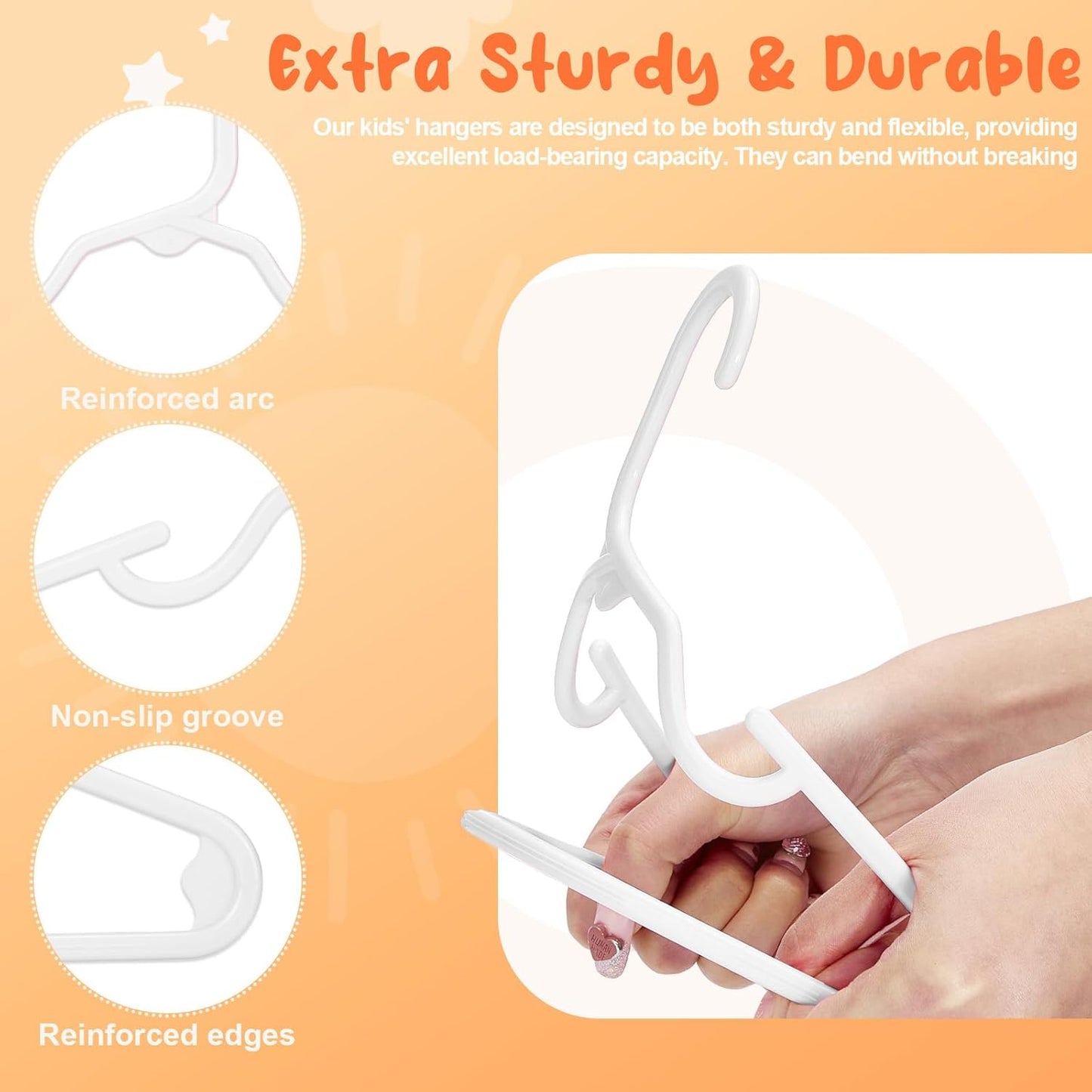 HOUSE DAY 11 Inch Non-Slip Durable Plastic Baby and Kids Hangers
