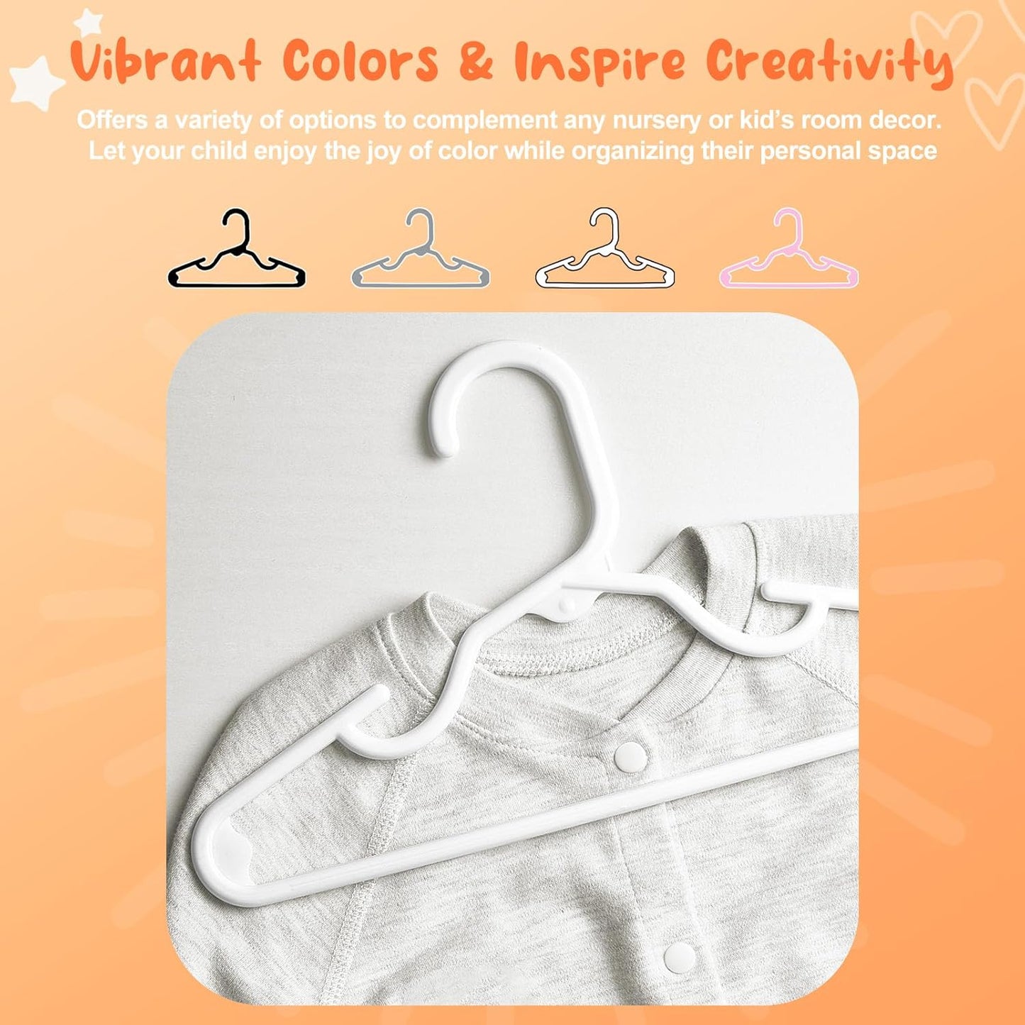 HOUSE DAY 11 Inch Non-Slip Durable Plastic Baby and Kids Hangers