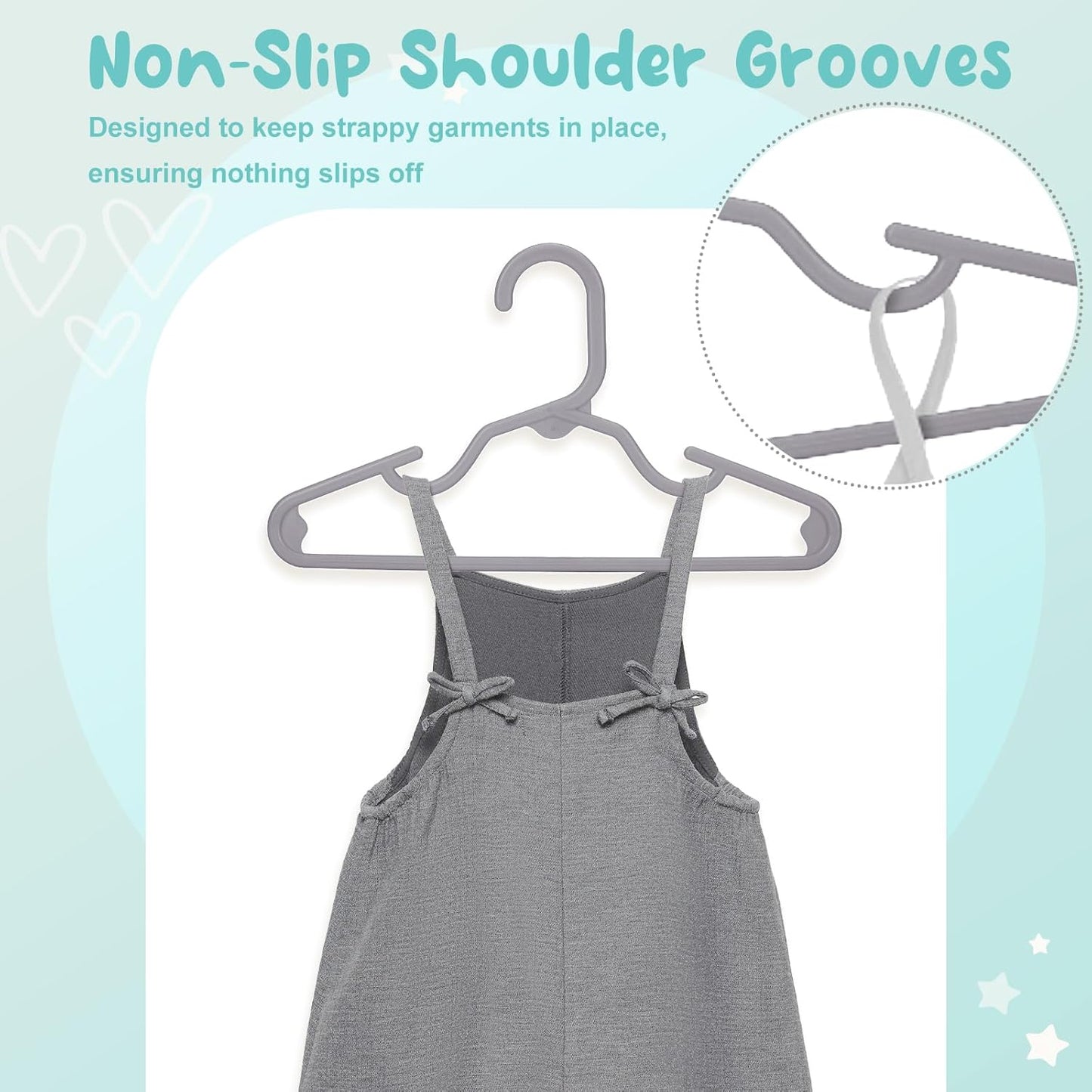 HOUSE DAY 11 Inch Non-Slip Durable Plastic Baby and Kids Hangers