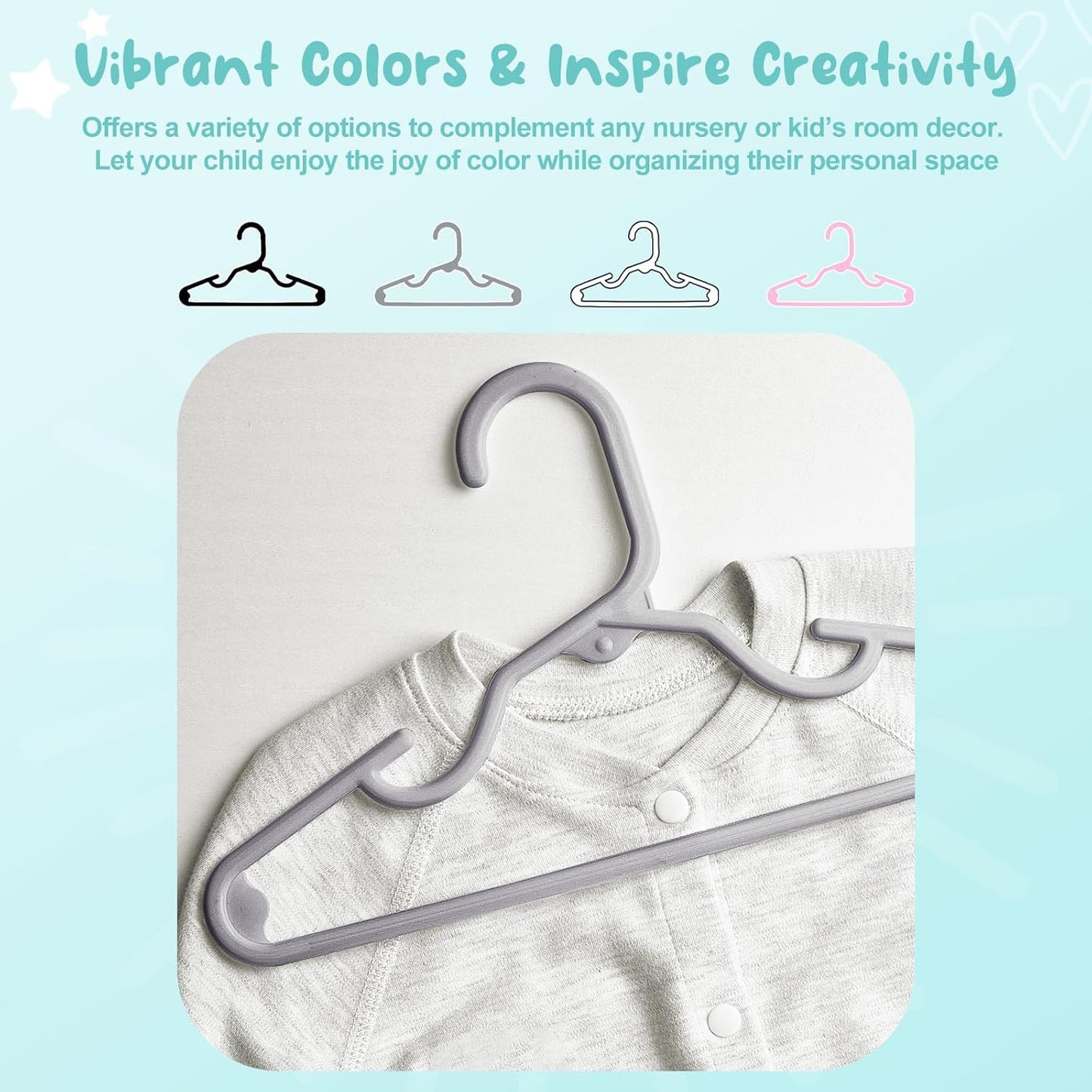 HOUSE DAY 11 Inch Non-Slip Durable Plastic Baby and Kids Hangers