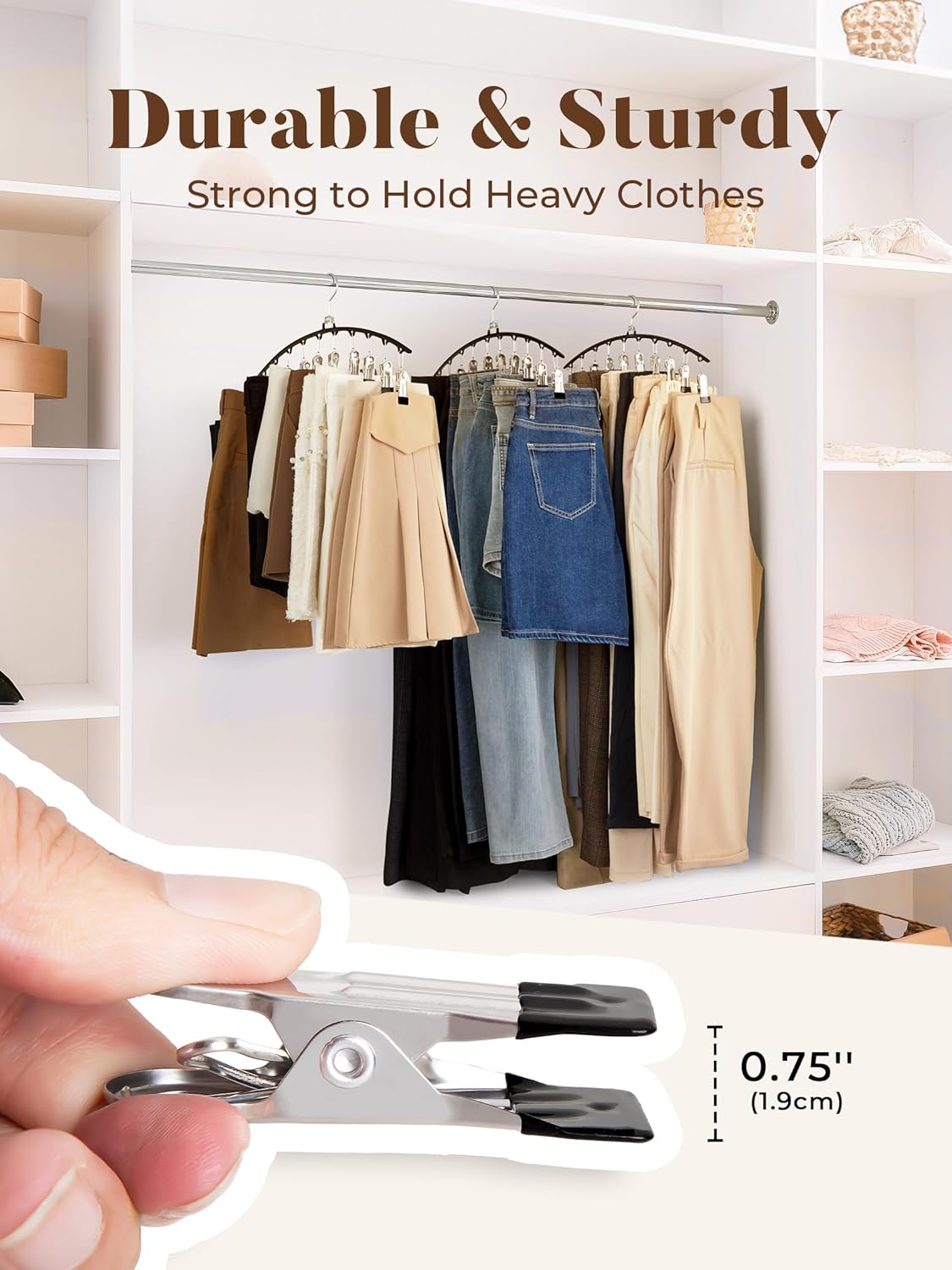 HOUSE DAY Legging Organizer, Metal Yoga Pants Hanger 2 Pack w/10 Clips