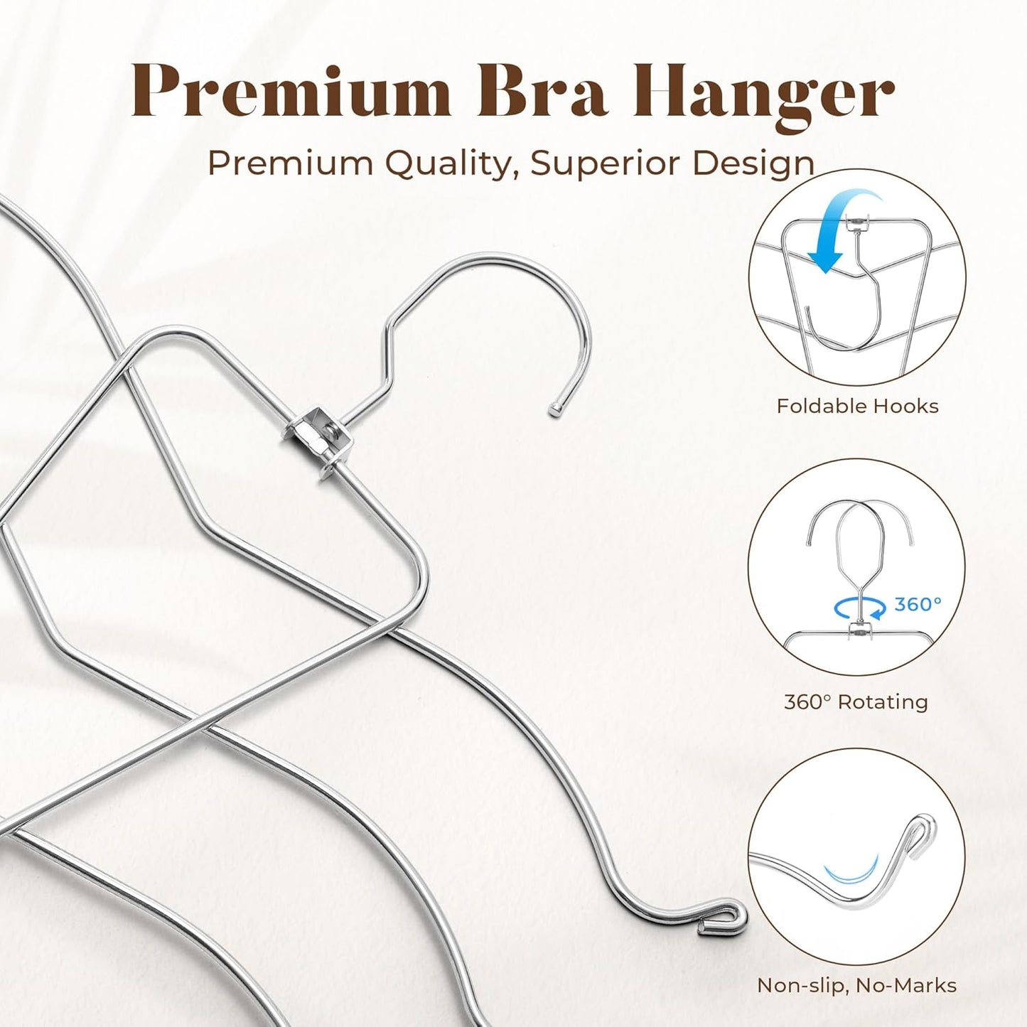 HOUSE DAY Multi-Use Bra Organizer Metal Hanger for Closet Storage 2 Pack