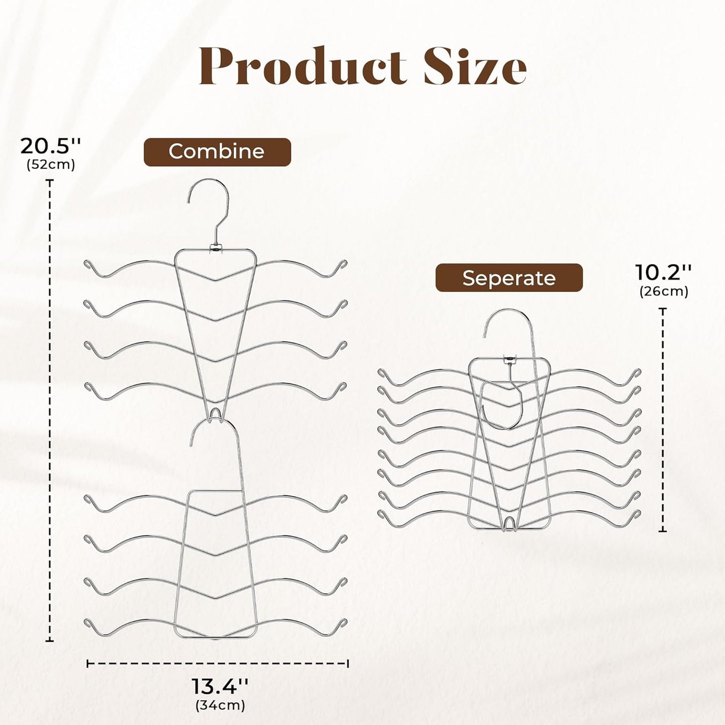 HOUSE DAY Multi-Use Bra Organizer Metal Hanger for Closet Storage 2 Pack
