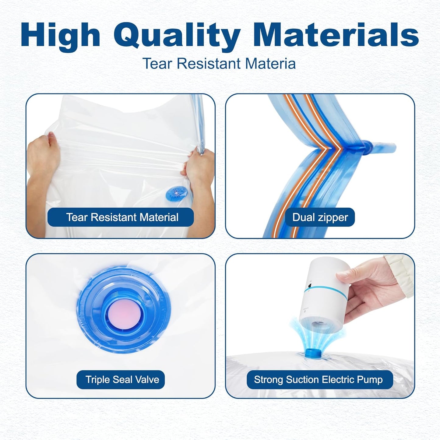 HOUSE DAY Space Saver Vacuum Bags for Travel and Home with Electric Pump 18 Pack