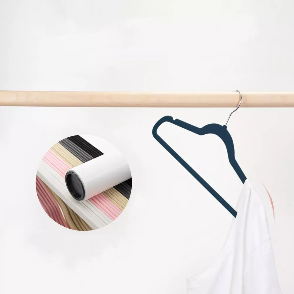 HOUSE DAY Navy Blue Velvet Hangers 60 Pack