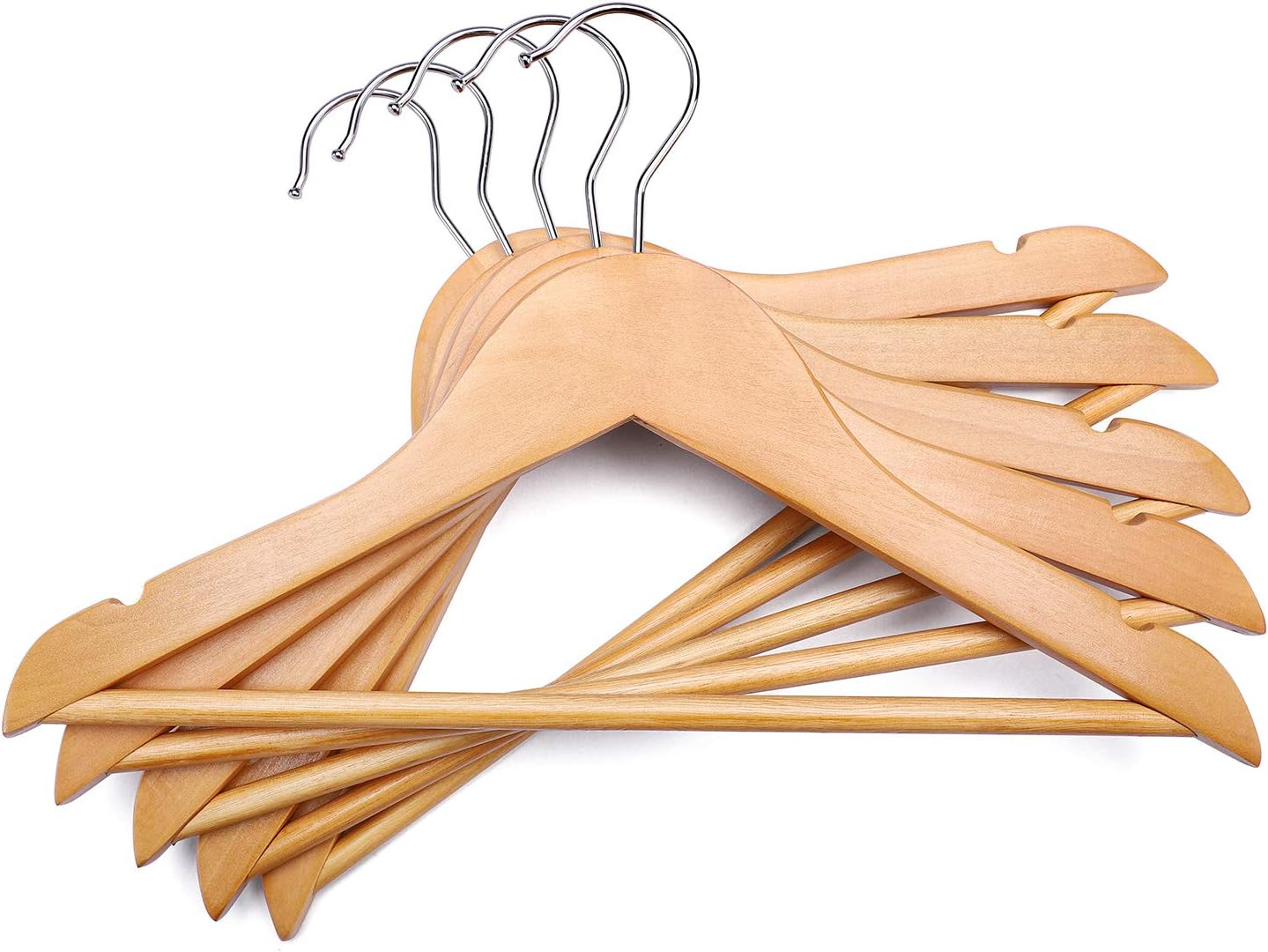 HOUSE DAY 12.6X7.9 Inch Wooden Childrens Hangers Kids Hangers Natural 20 Pack