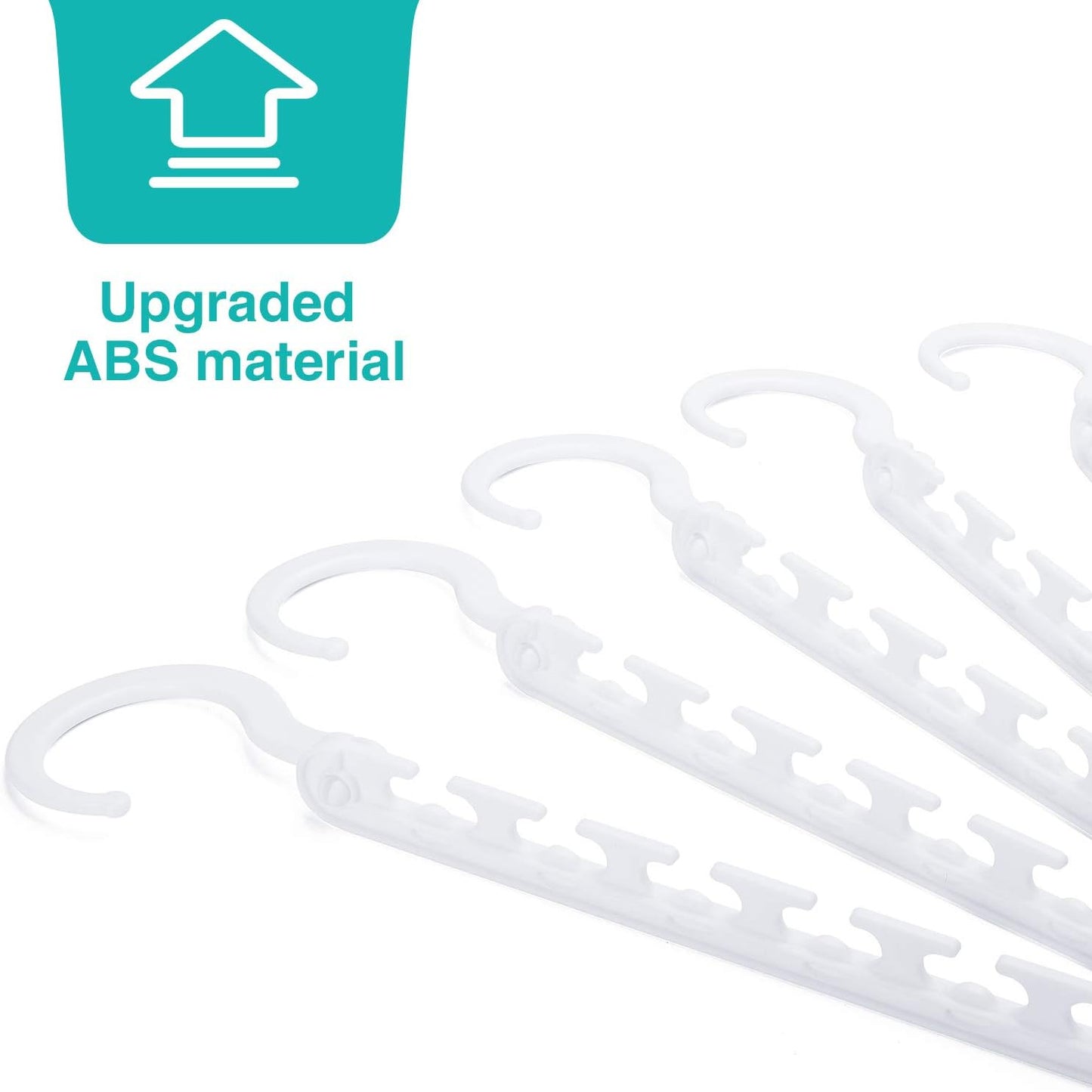 HOUSE DAY 10.6 Inch Sturdy Plastic Space Saving Hangers White 20 Pack