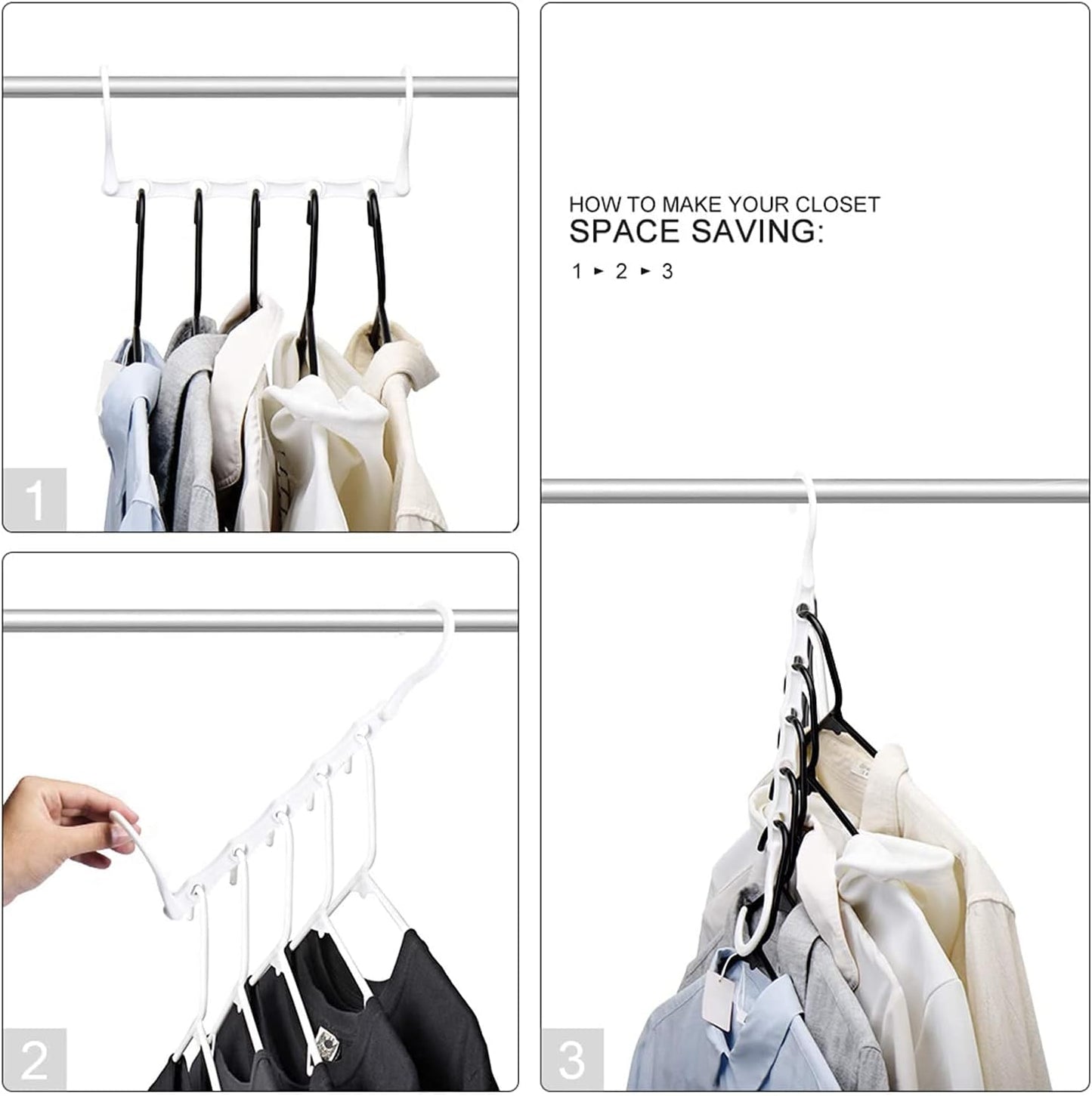HOUSE DAY 15 Inch Plastic Hangers Space Saving Organizers White