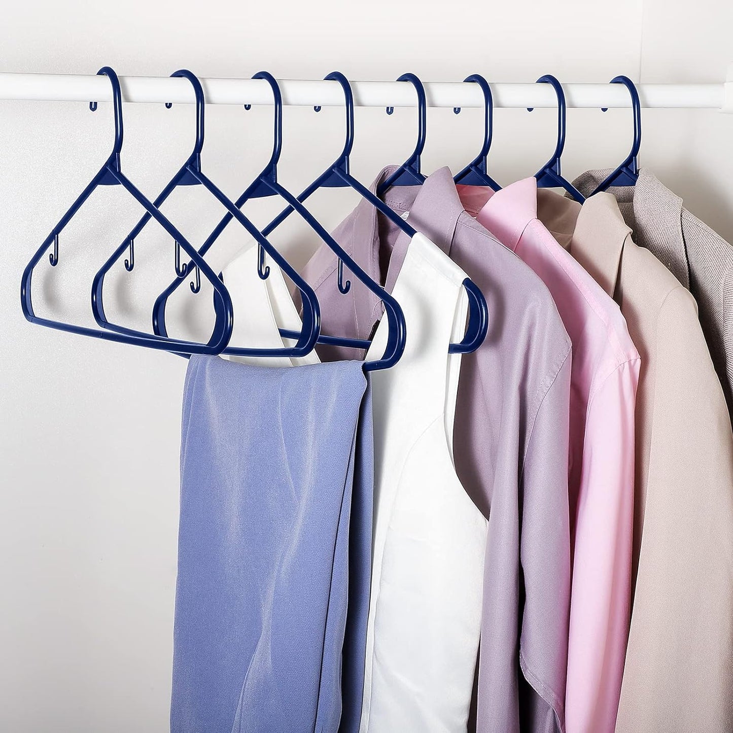 HOUSE DAY 16.5x9.3 Inch Plastic Hangers Navy Blue 50 Pack