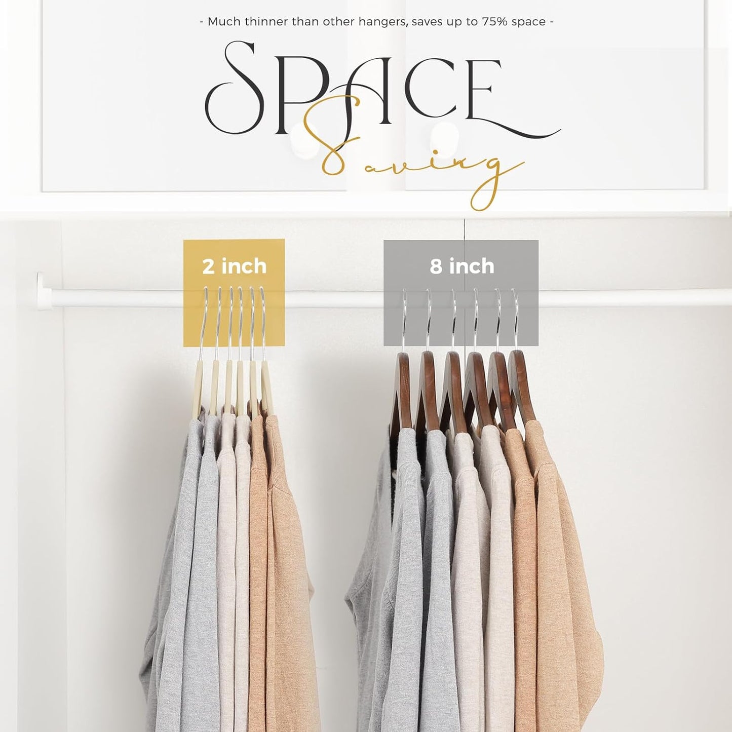 HOUSE DAY 17.5 Inch Silver Hook Velvet Hangers 60 Pack