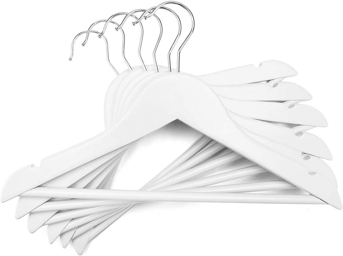 HOUSE DAY 12.6X7.9 Inch Wooden Childrens Hangers Kids Hangers White 20 Pack